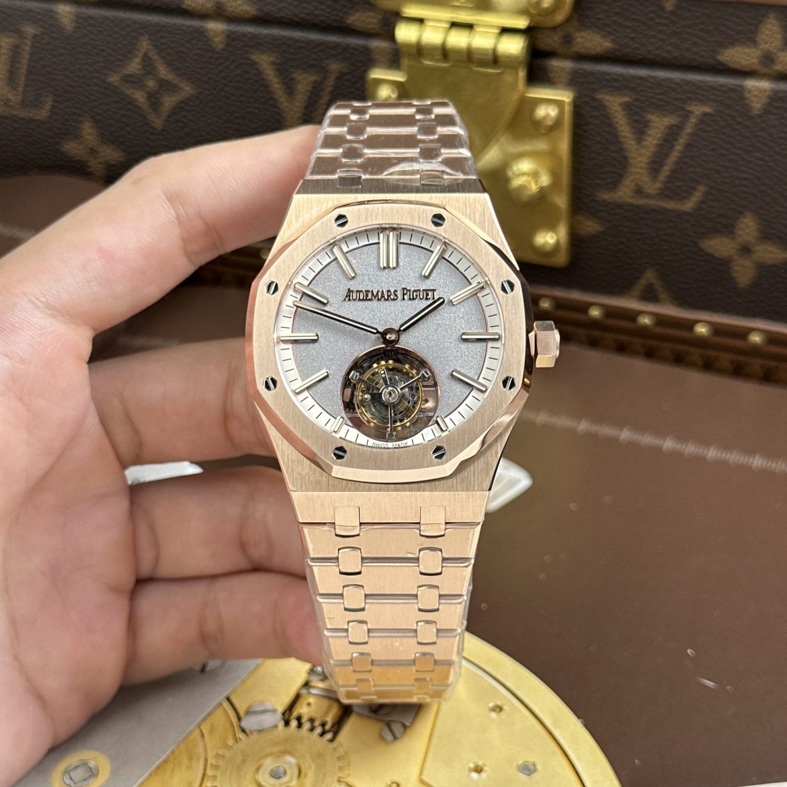 Audemars Piguet Royal Oak Selfwinding Flying Tourbillon 26730OR Replica Watches Gray Dial Metal Wire 41mm Swiss 1:1 Grade Watch