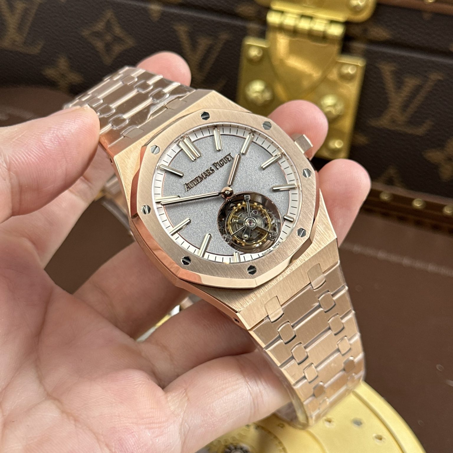 Audemars Piguet Royal Oak Selfwinding Flying Tourbillon 26730OR Replica Watches Gray Dial Metal Wire 41mm Swiss 1:1 Grade Watch - Image 3