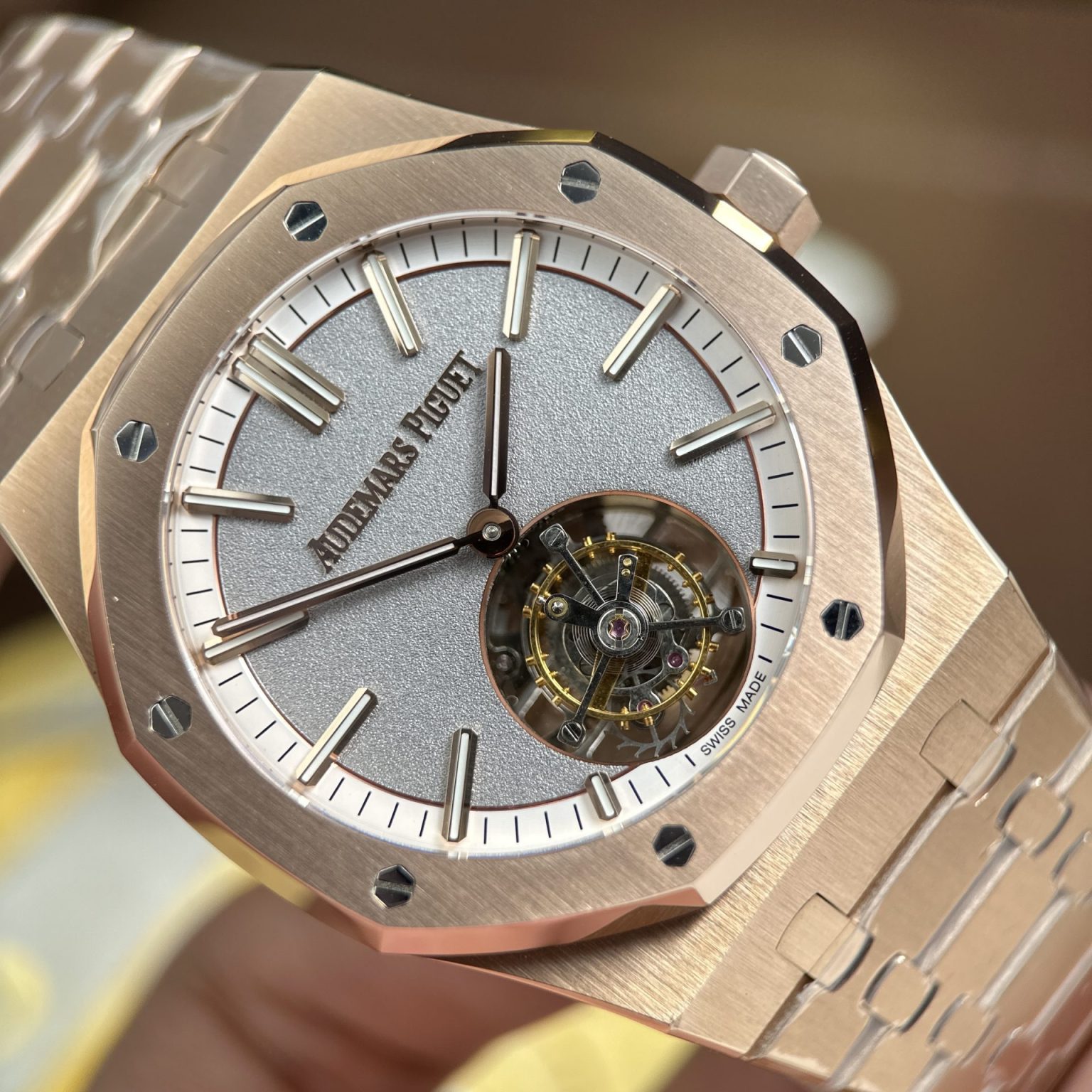 Audemars Piguet Royal Oak Selfwinding Flying Tourbillon 26730OR Replica Watches Gray Dial Metal Wire 41mm Swiss 1:1 Grade Watch - Image 6