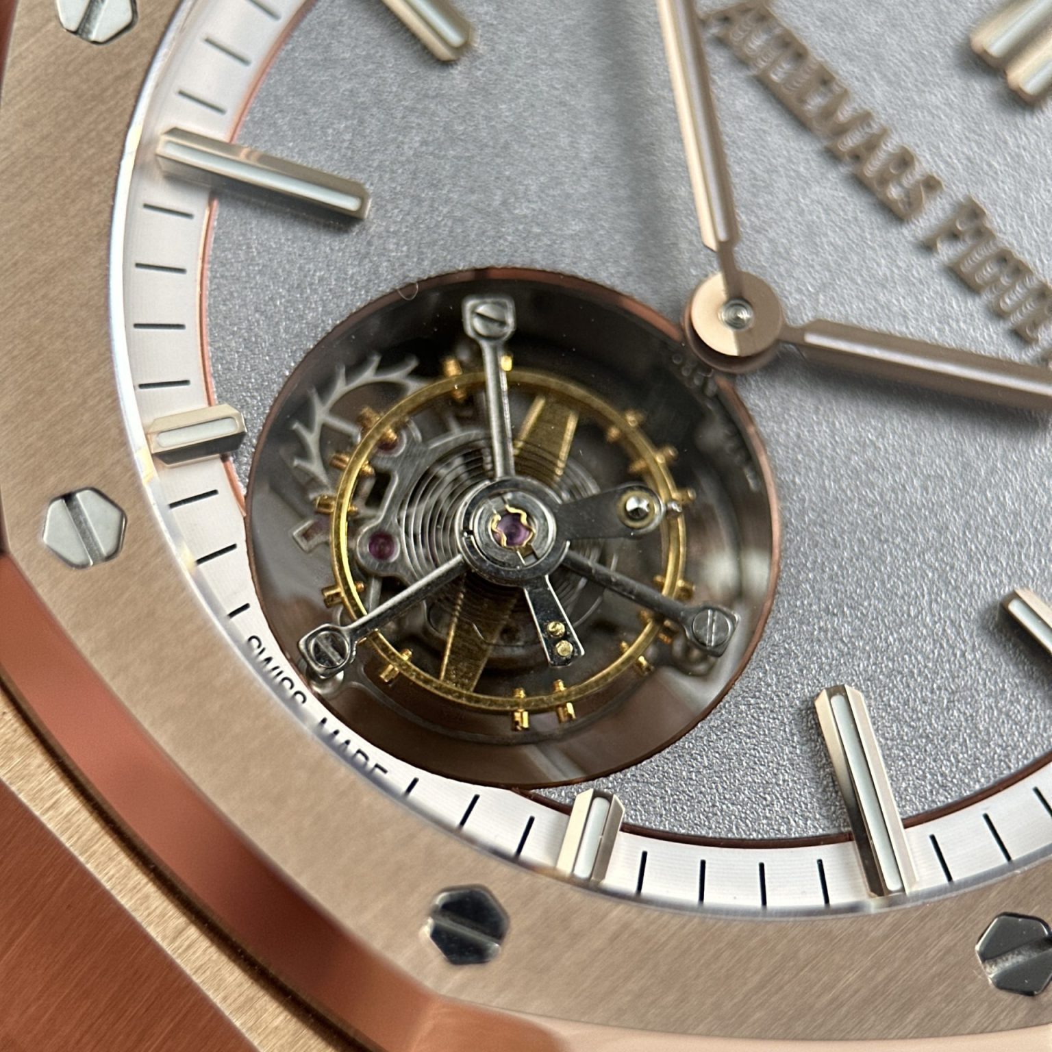 Audemars Piguet Royal Oak Selfwinding Flying Tourbillon 26730OR Replica Watches Gray Dial Metal Wire 41mm Swiss 1:1 Grade Watch - Image 8