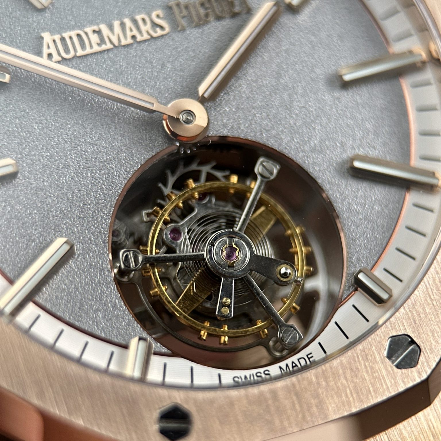 Audemars Piguet Royal Oak Selfwinding Flying Tourbillon 26730OR Replica Watches Gray Dial Metal Wire 41mm Swiss 1:1 Grade Watch - Image 9