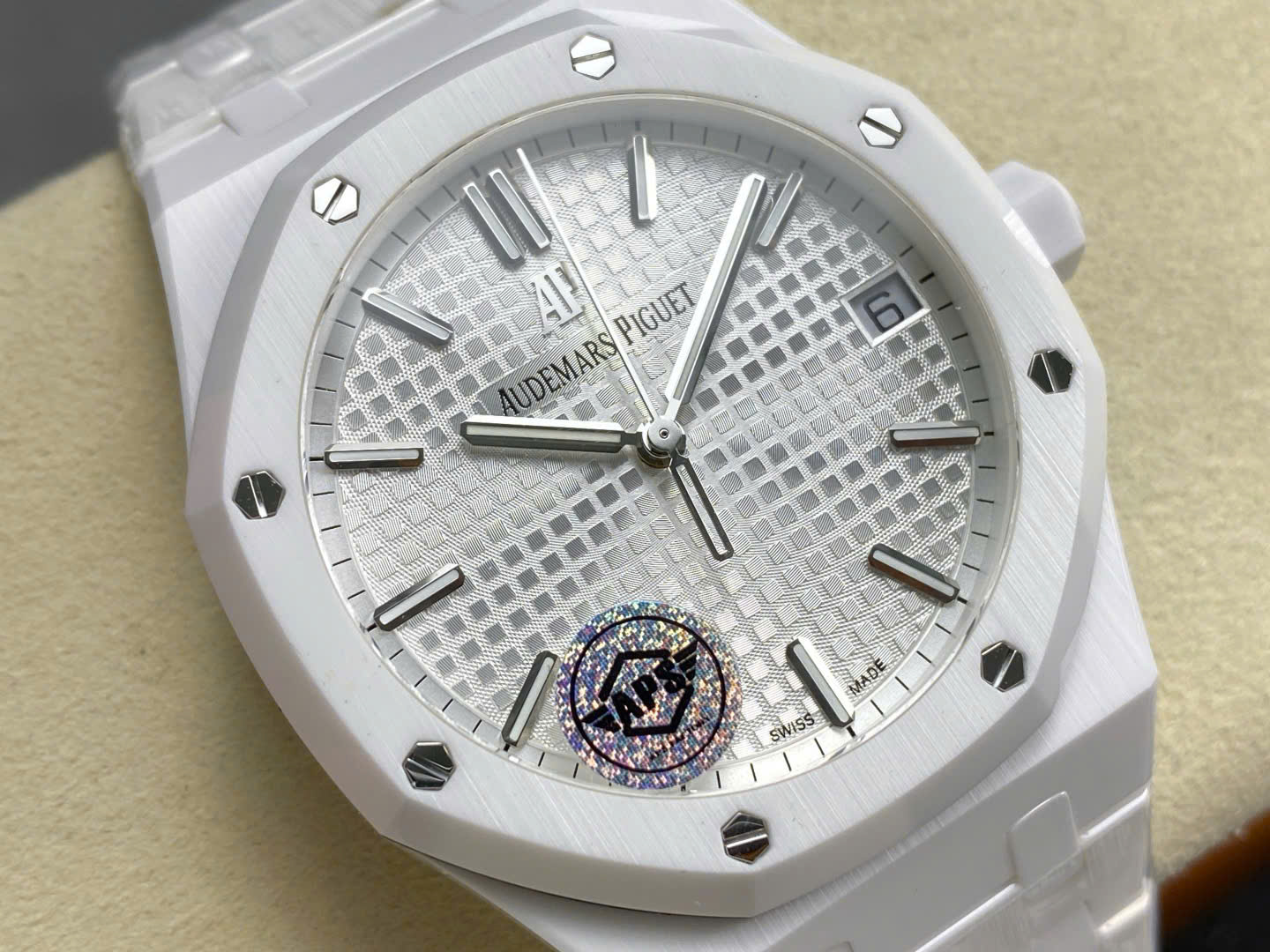 Audemars Piguet Royal Oak 15500 White Ceramic White Dial 41mm Swiss 1:1 Grade Automatic Watch - Image 5