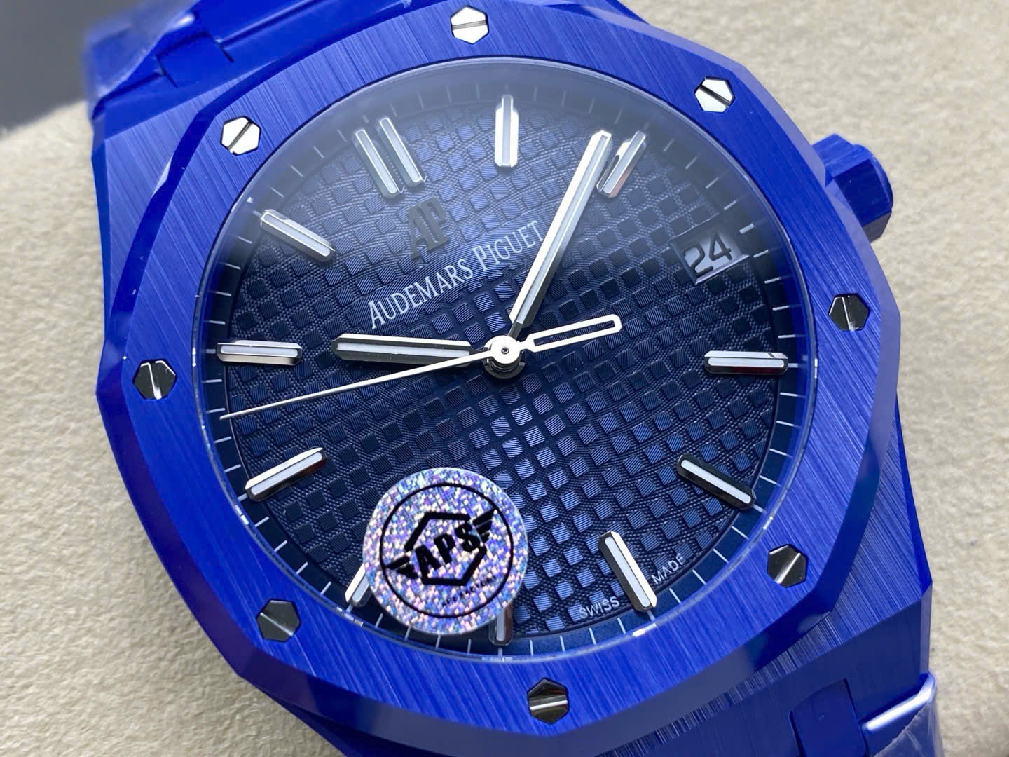 Audemars Piguet Royal Oak 15500 Blue Ceramic Blue Dial 41mm Swiss 1:1 Grade Automatic Watch - Image 3