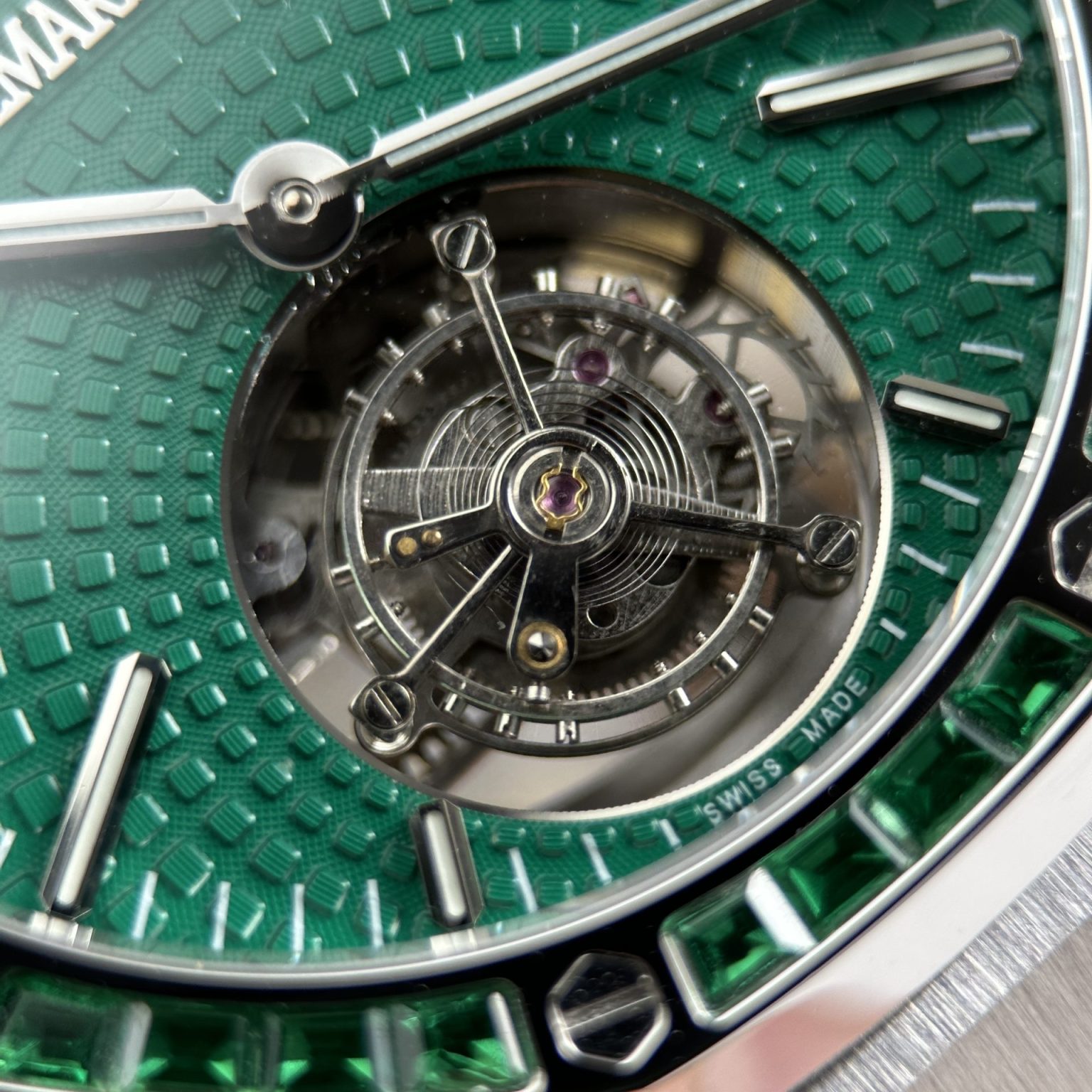 Audemars Piguet Imitation Watches Royal Oak Selfwinding Flying Tourbillon 26730BC Green Dial 41mm Swiss 1:1 Grade Automatic Watch - Image 6