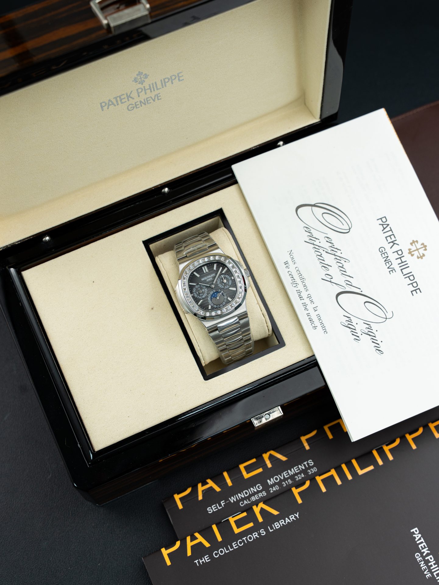 Patek Philippe Nautilus 5740 Gray Dial 40mm Swiss 1:1 Grade Automatic Watch with Gem Bezel - Image 2