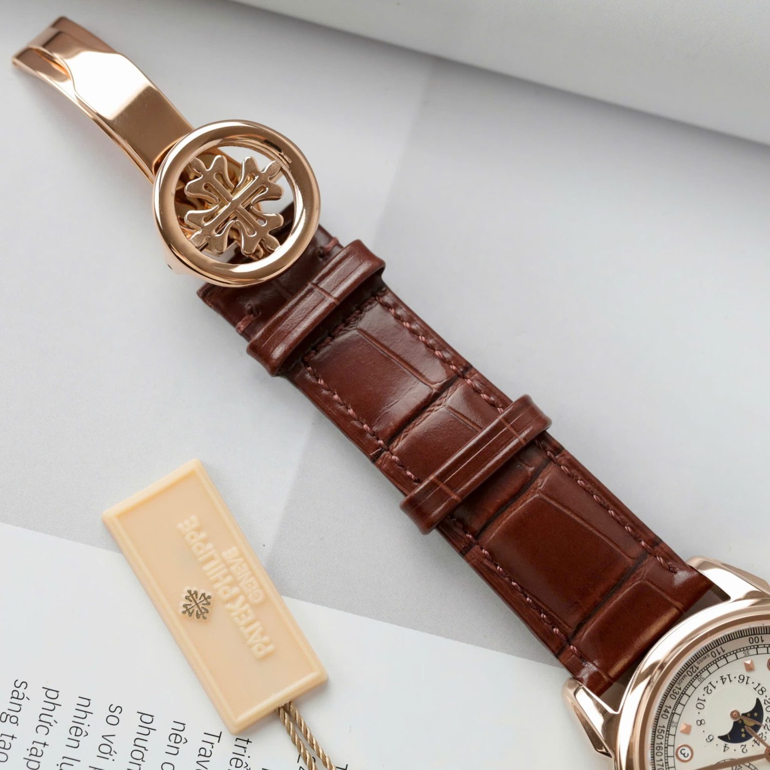 Patek Philippe Perpetual Calendar 5270 White Dial Brown Leather Strap 41mm Swiss 1:1 Grade Automatic Watch - Image 10