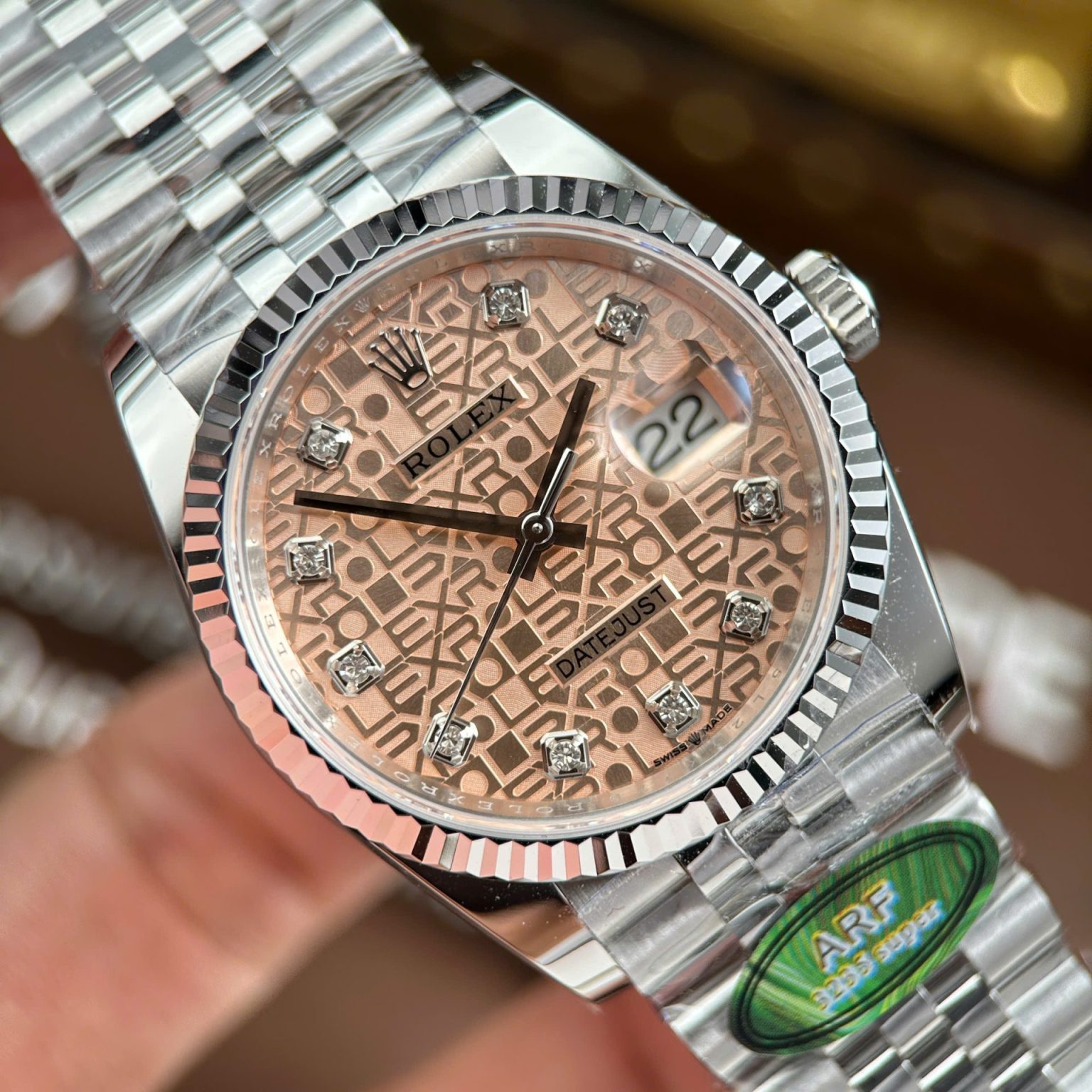 Rolex DateJust 126234 Pink Dial Jubilee Strap 36mm Swiss 1:1 Grade Automatic Watch - Image 3