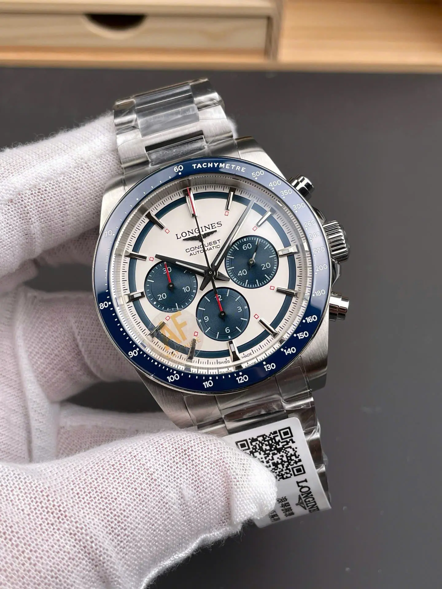 Longines Conquest Chronograph White Dial 42mm Swiss 1:1 Grade Automatic Watch - Image 2