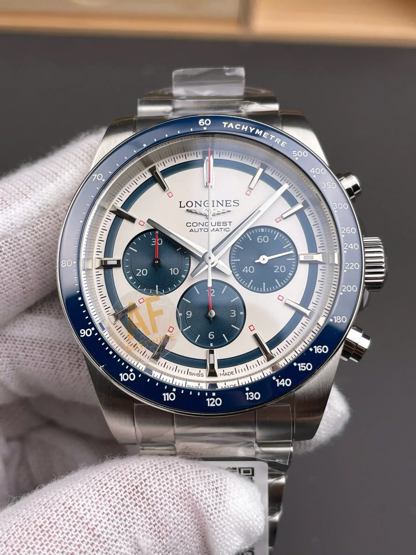 Longines Conquest Chronograph White Dial 42mm Swiss 1:1 Grade Automatic Watch - Image 3