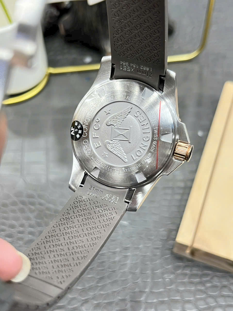 Longines HydroConquest Gray Dial 43mm Swiss 1:1 Grade Automatic Watch with Rubber Strap - Image 7