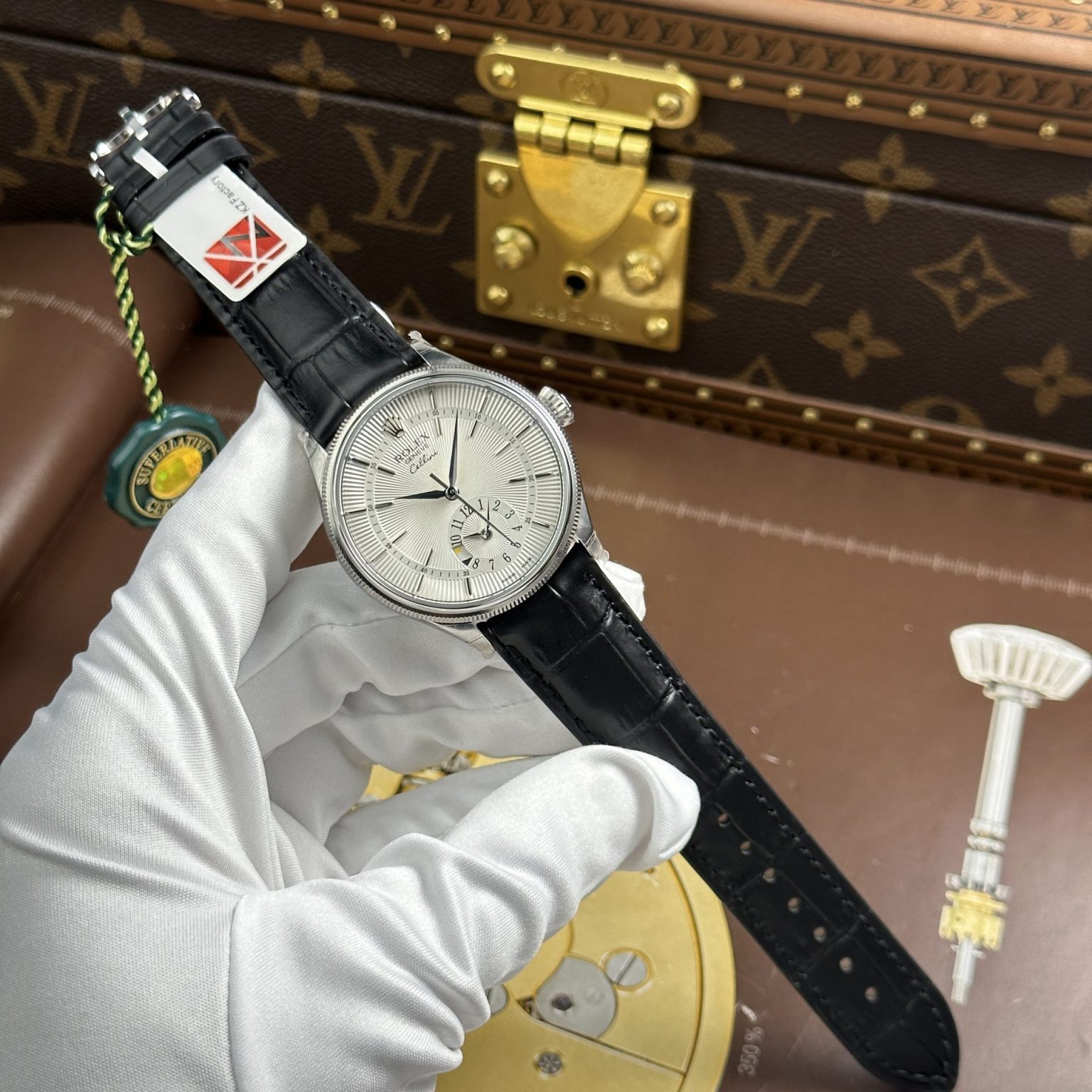 Rolex Cellini Dual Time 50529 Swiss 1:1 Grade Replica Watch White Dial Automatic 39mm - Image 2