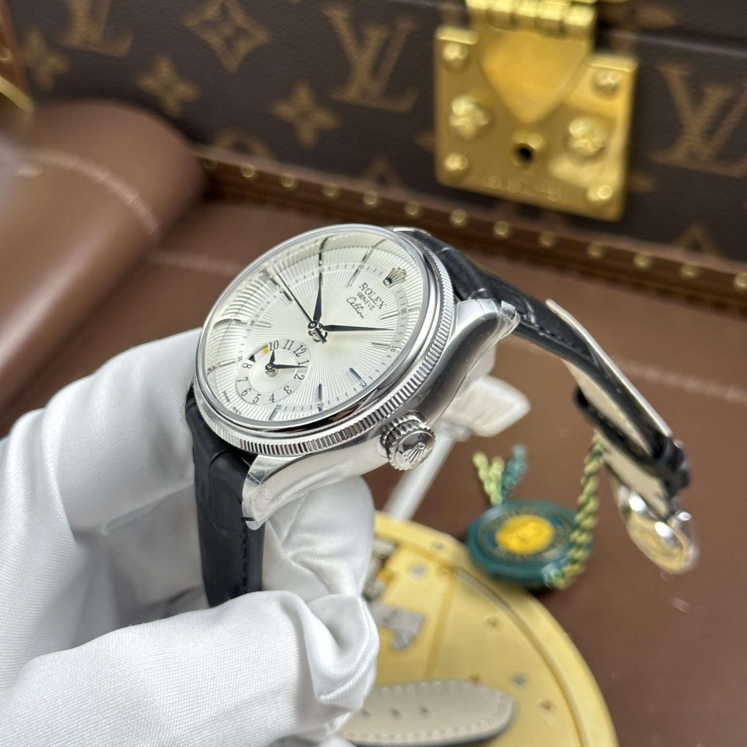 Rolex Cellini Dual Time 50529 Swiss 1:1 Grade Replica Watch White Dial Automatic 39mm - Image 8