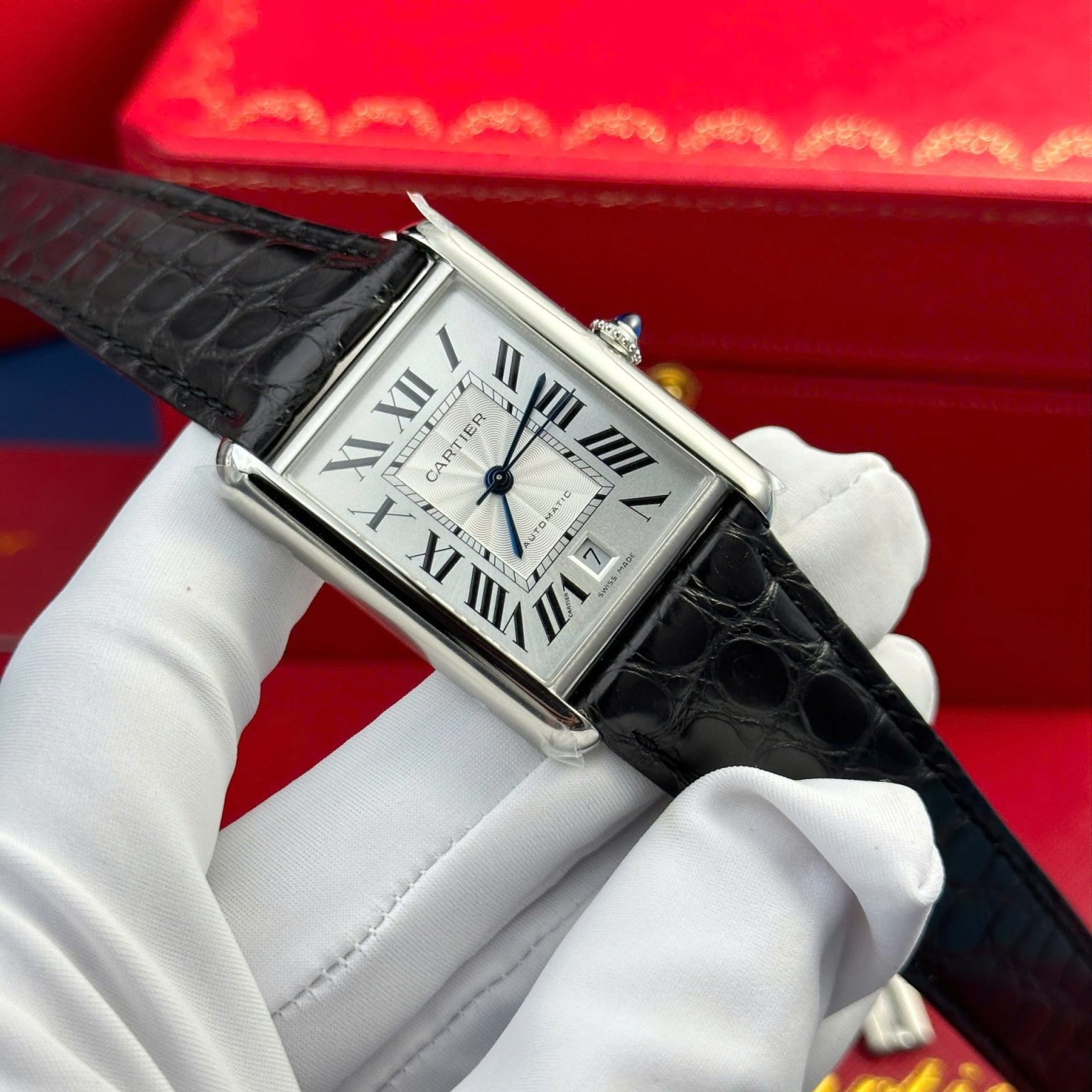 Cartier Tank Must Extra-Large Swiss 1:1 Grade Knock-Off Watch White Dial Automatic 31x41mm - Image 3