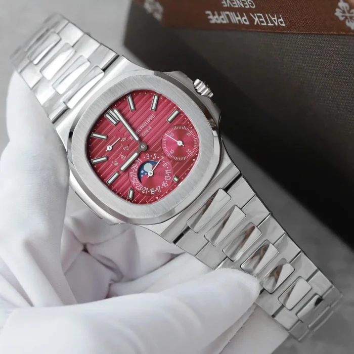 Patek Philippe Nautilus 5712 Swiss 1:1 Grade Watch Cherry Dial Automatic 40mm