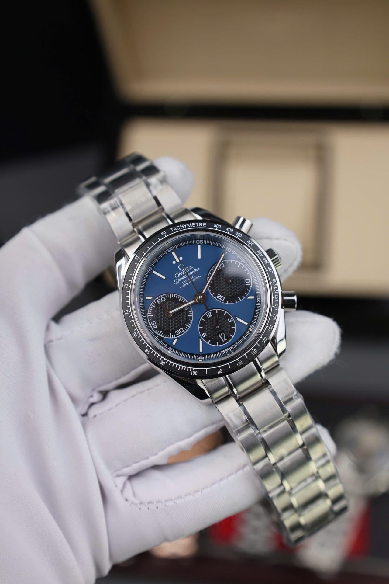 Omega Speedmaster Racing Chronograph Swiss 1:1 Grade Watch Blue Dial Automatic 40mm - Image 3