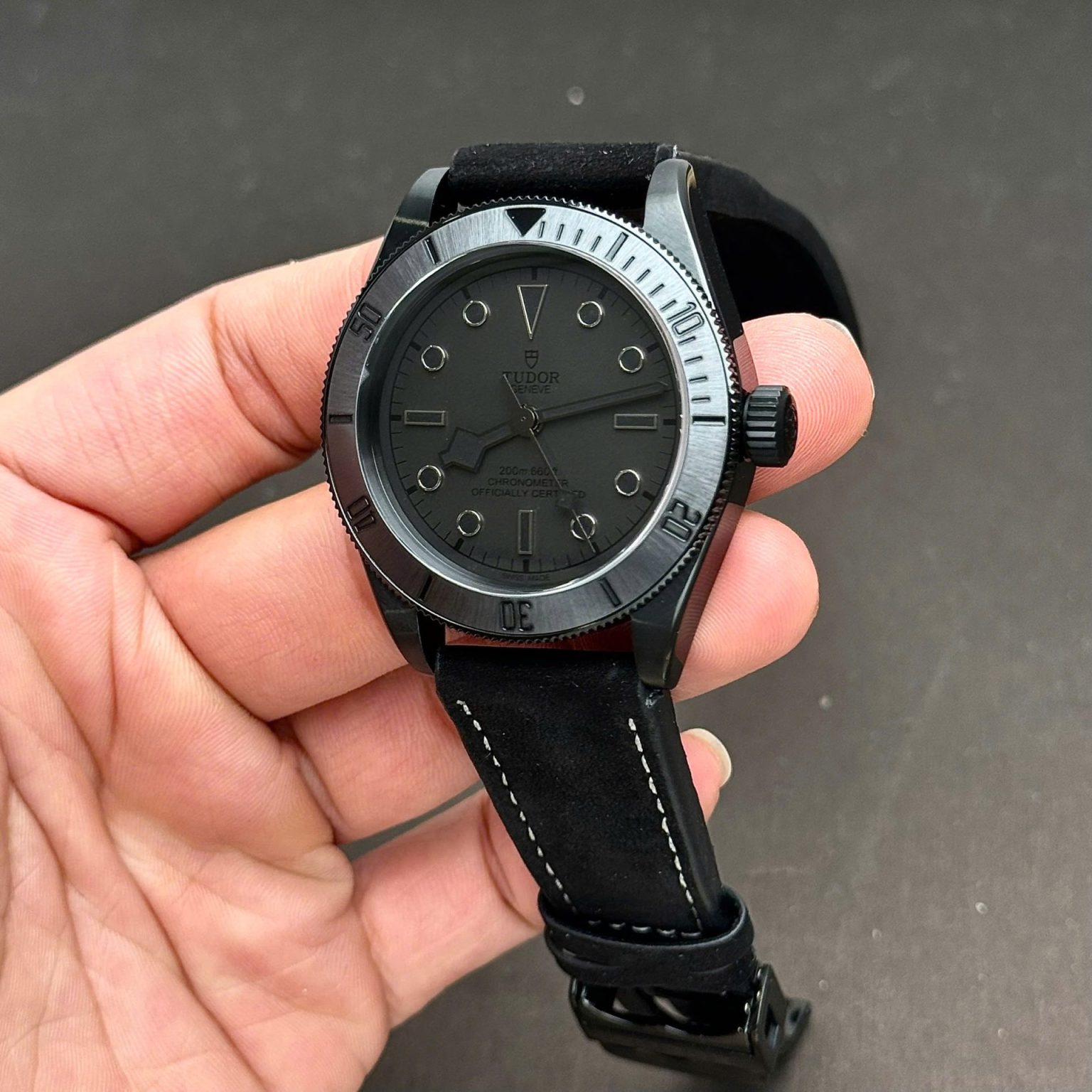 Tudor Black Bay Black Ceramic Swiss 1:1 Grade Watch Leather Strap Automatic 41mm
