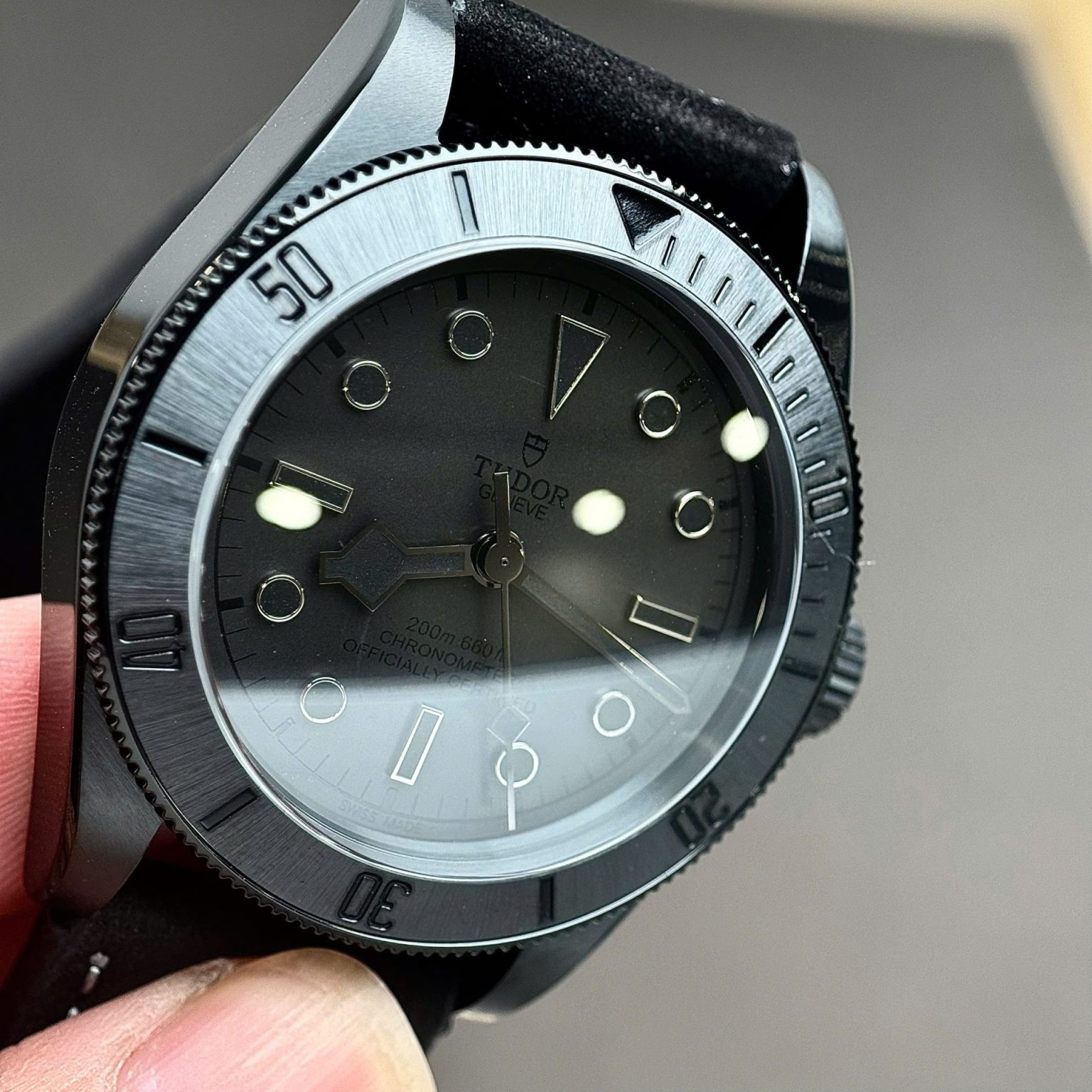 Tudor Black Bay Black Ceramic Swiss 1:1 Grade Watch Leather Strap Automatic 41mm - Image 3