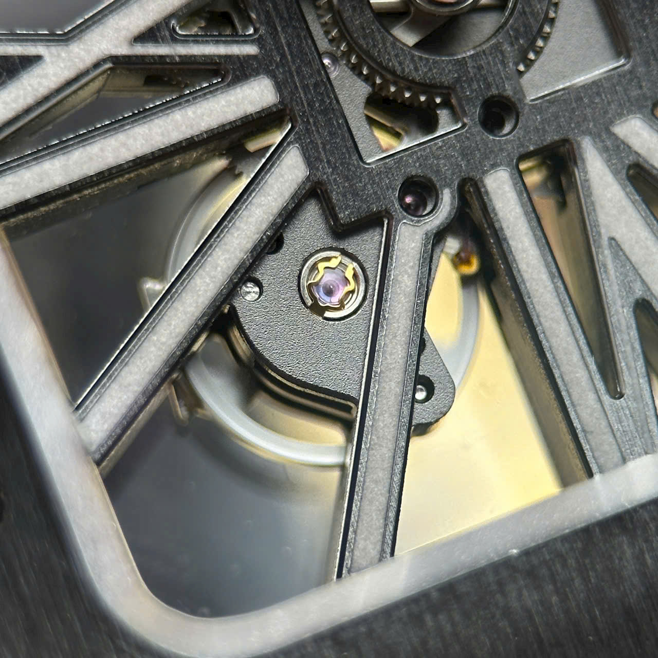 Cartier Santos Swiss 1:1 Grade Knock Off Watch Skeleton Dial Leather Strap Black 39.8mm - Image 6