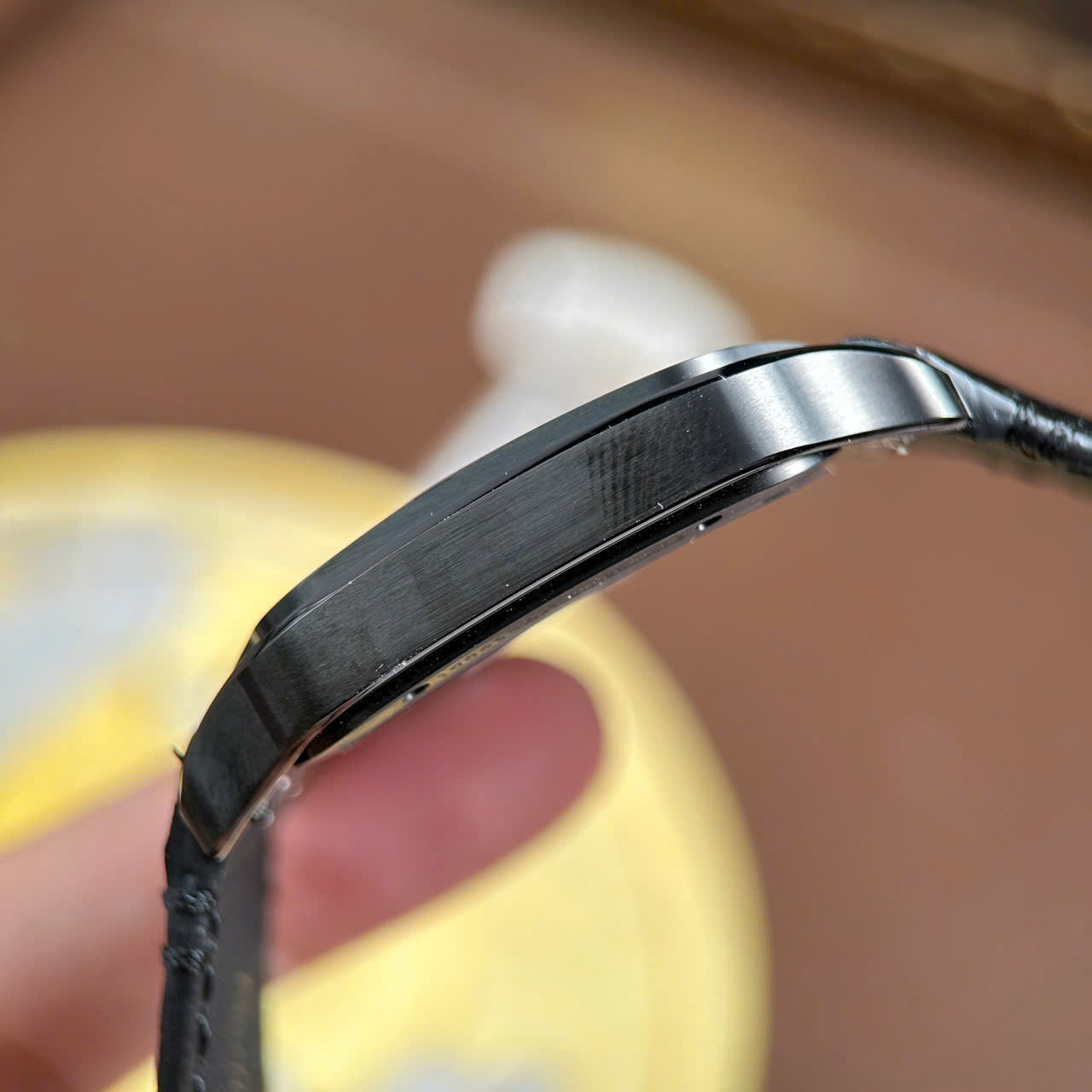 Cartier Santos Swiss 1:1 Grade Knock Off Watch Skeleton Dial Leather Strap Black 39.8mm - Image 10