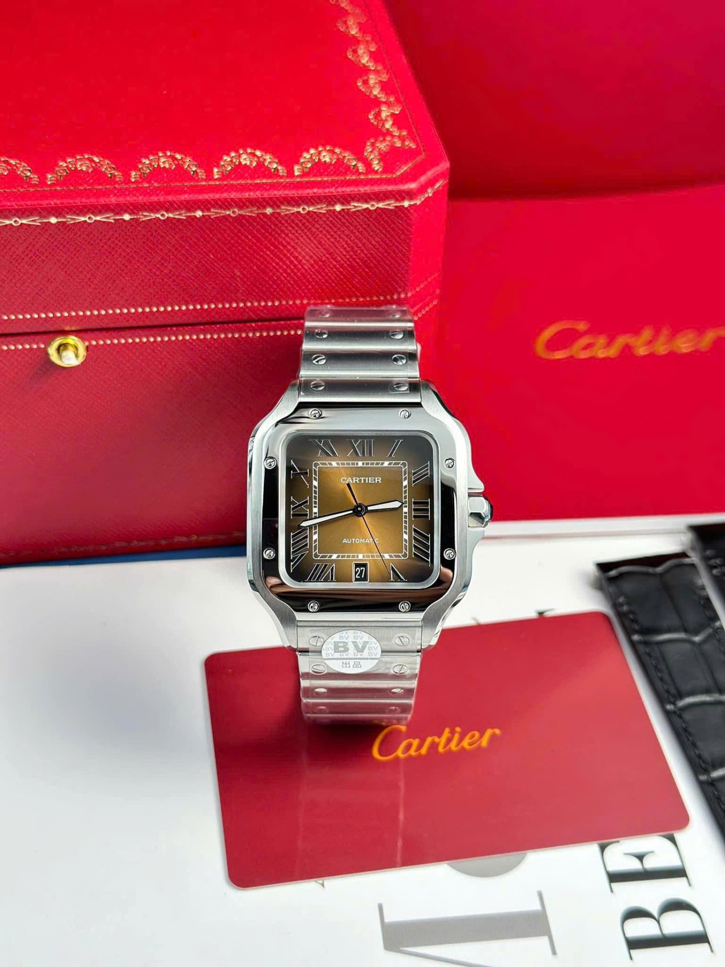 Cartier Santos WSSA0064 Swiss 1:1 Grade Replica Watch Brown Dial 39.8mm