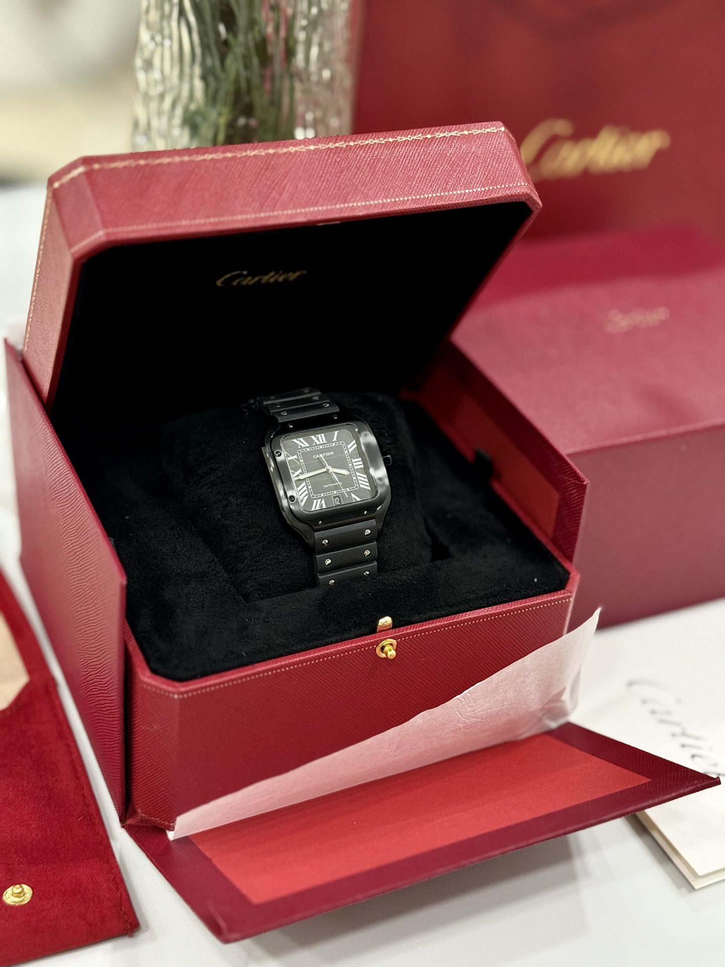 Cartier Santos WSSA0039 Swiss 1:1 Grade Replica Watch Black Rubber Strap 39.8mm - Image 4