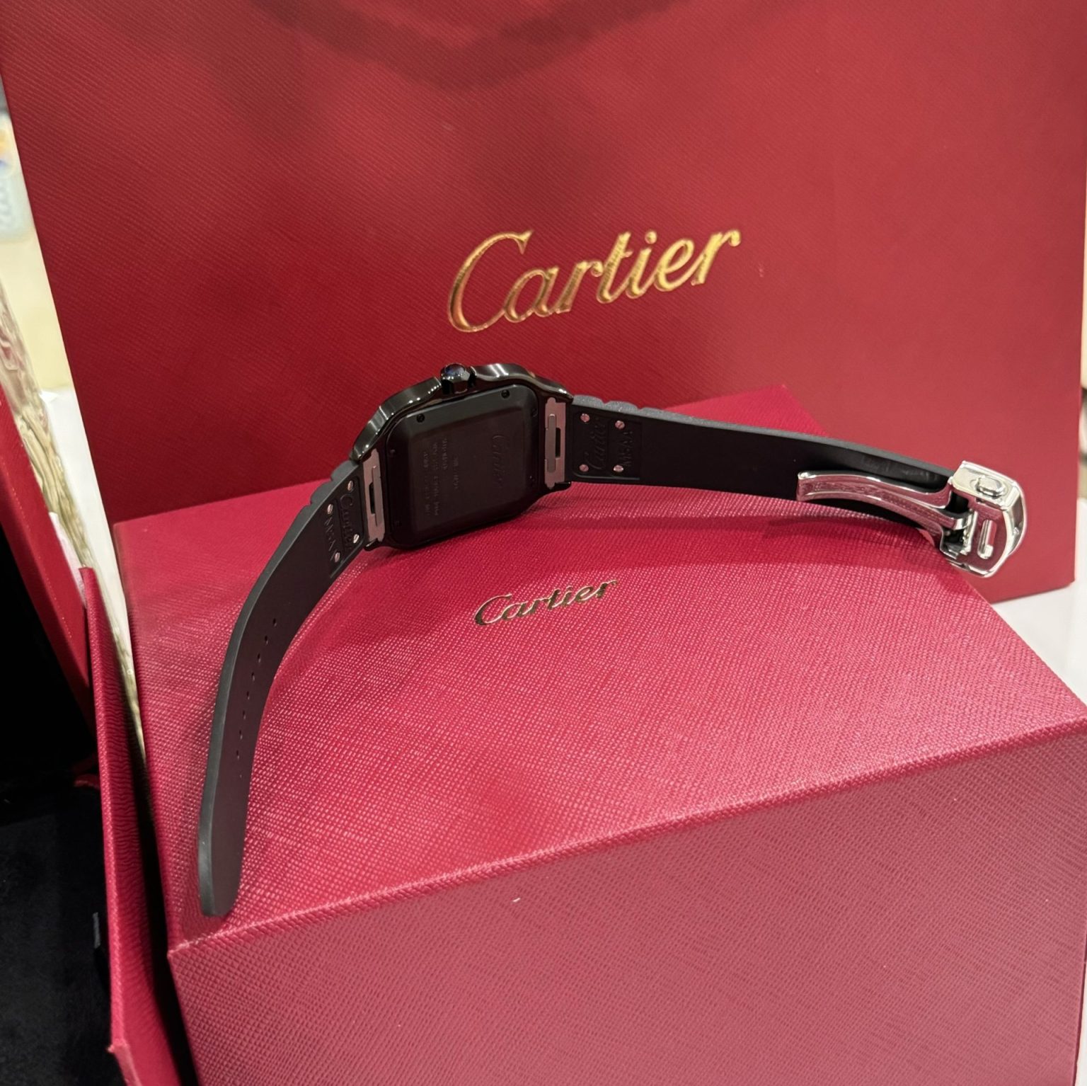 Cartier Santos WSSA0039 Swiss 1:1 Grade Replica Watch Black Rubber Strap 39.8mm - Image 7