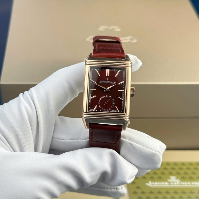 Jaeger-LeCoultre Swiss 1:1 Grade Rose Gold Replica Watch Leather Strap 27.4×45.6mm