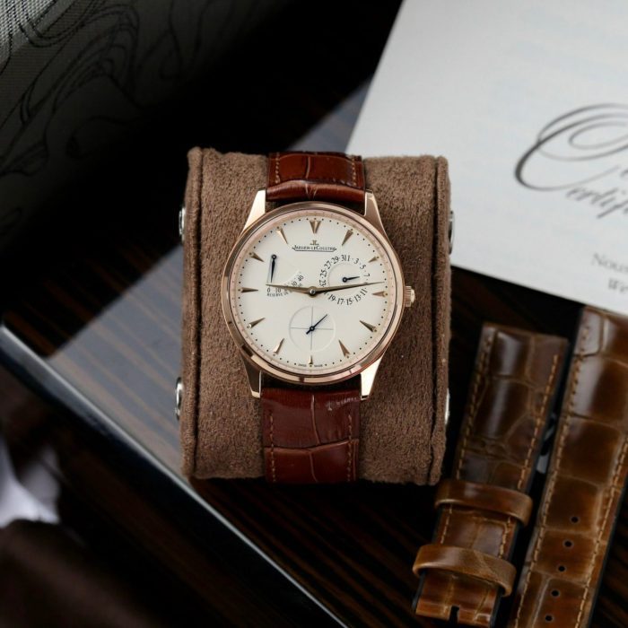 Jaeger-LeCoultre Master Ultra Thin Swiss 1:1 Grade Replica Watch Rose Gold Leather Strap 39mm