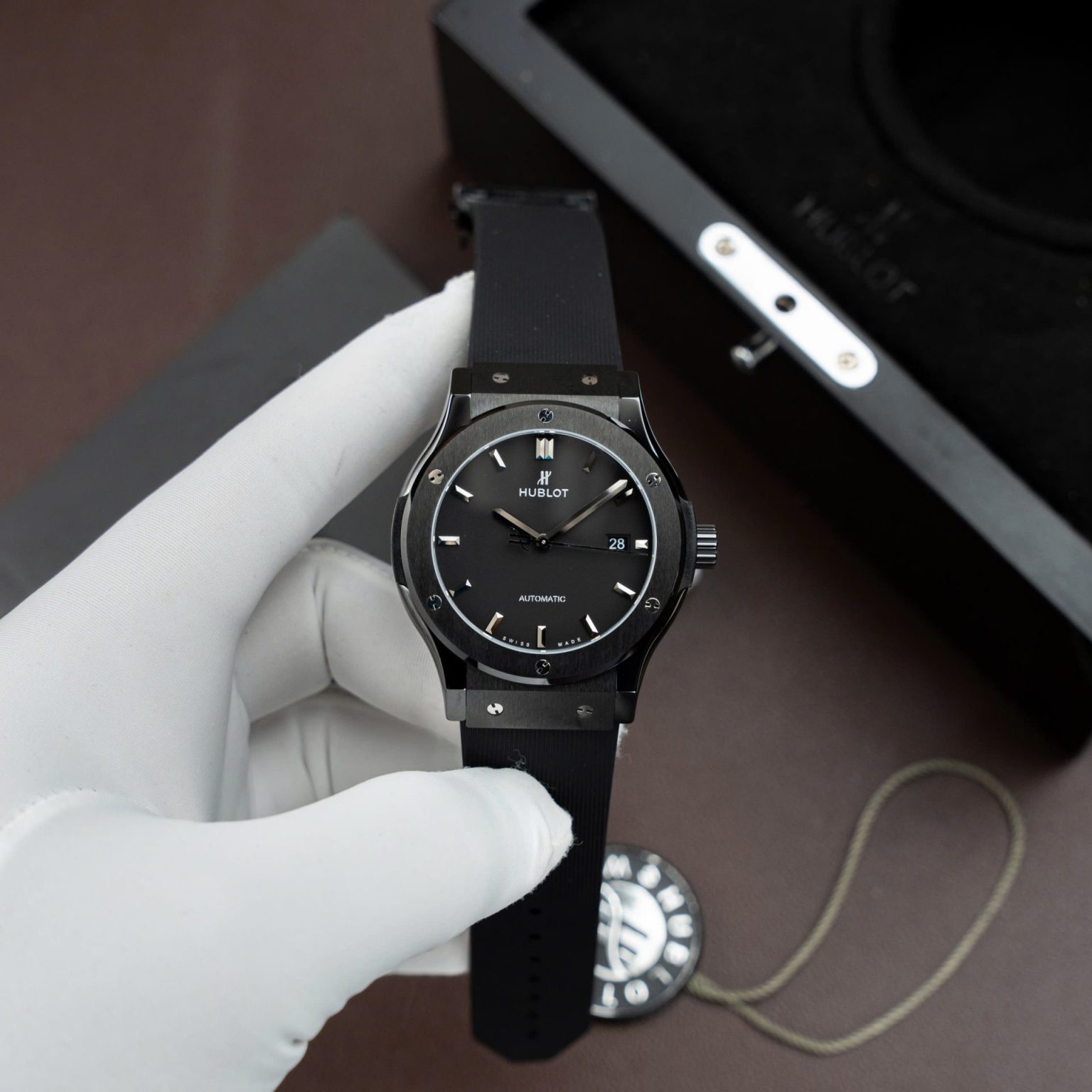 Hublot Classic Fusion Swiss 1:1 Grade Replica Watch Ceramic Black Rubber Strap 42mm
