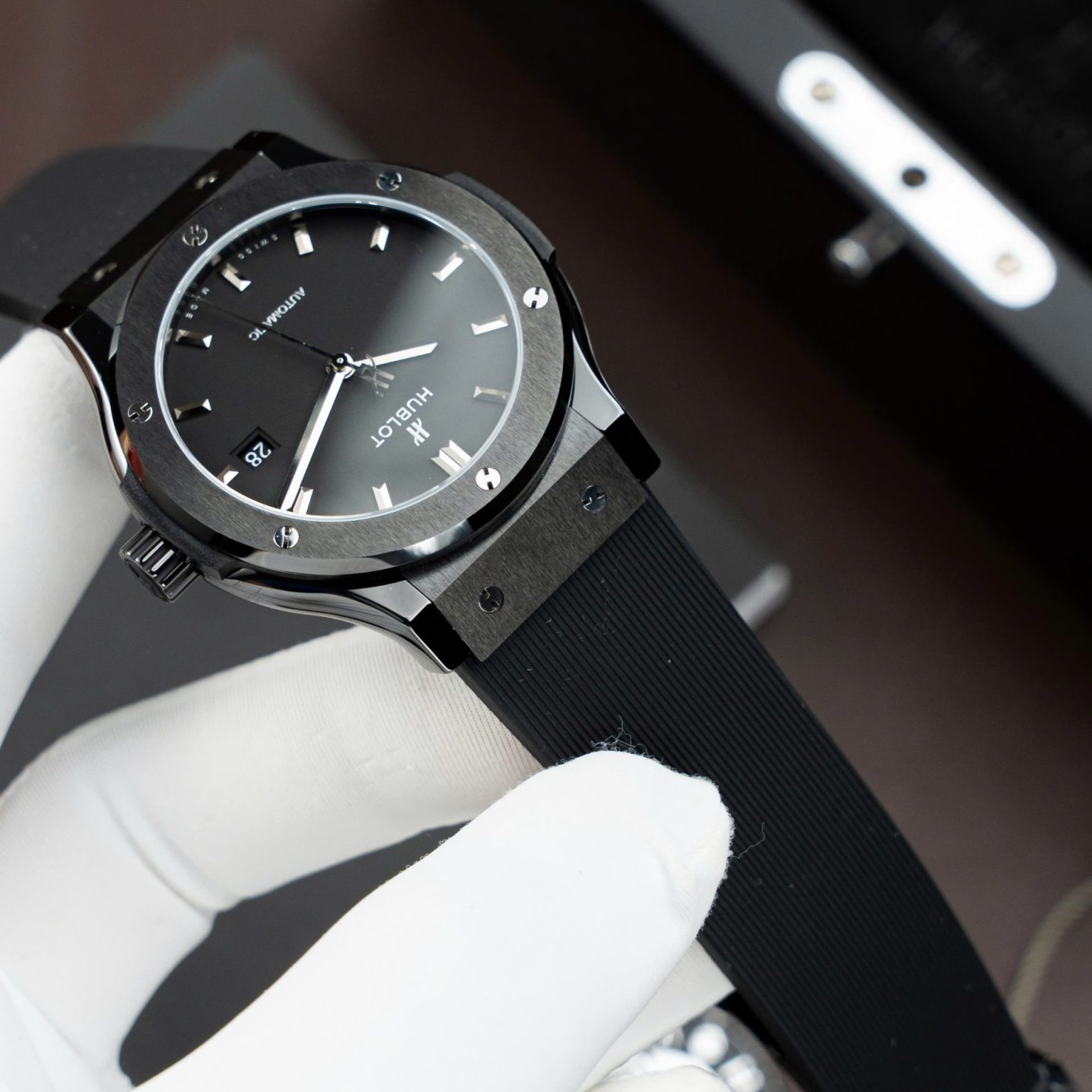 Hublot Classic Fusion Swiss 1:1 Grade Replica Watch Ceramic Black Rubber Strap 42mm - Image 5