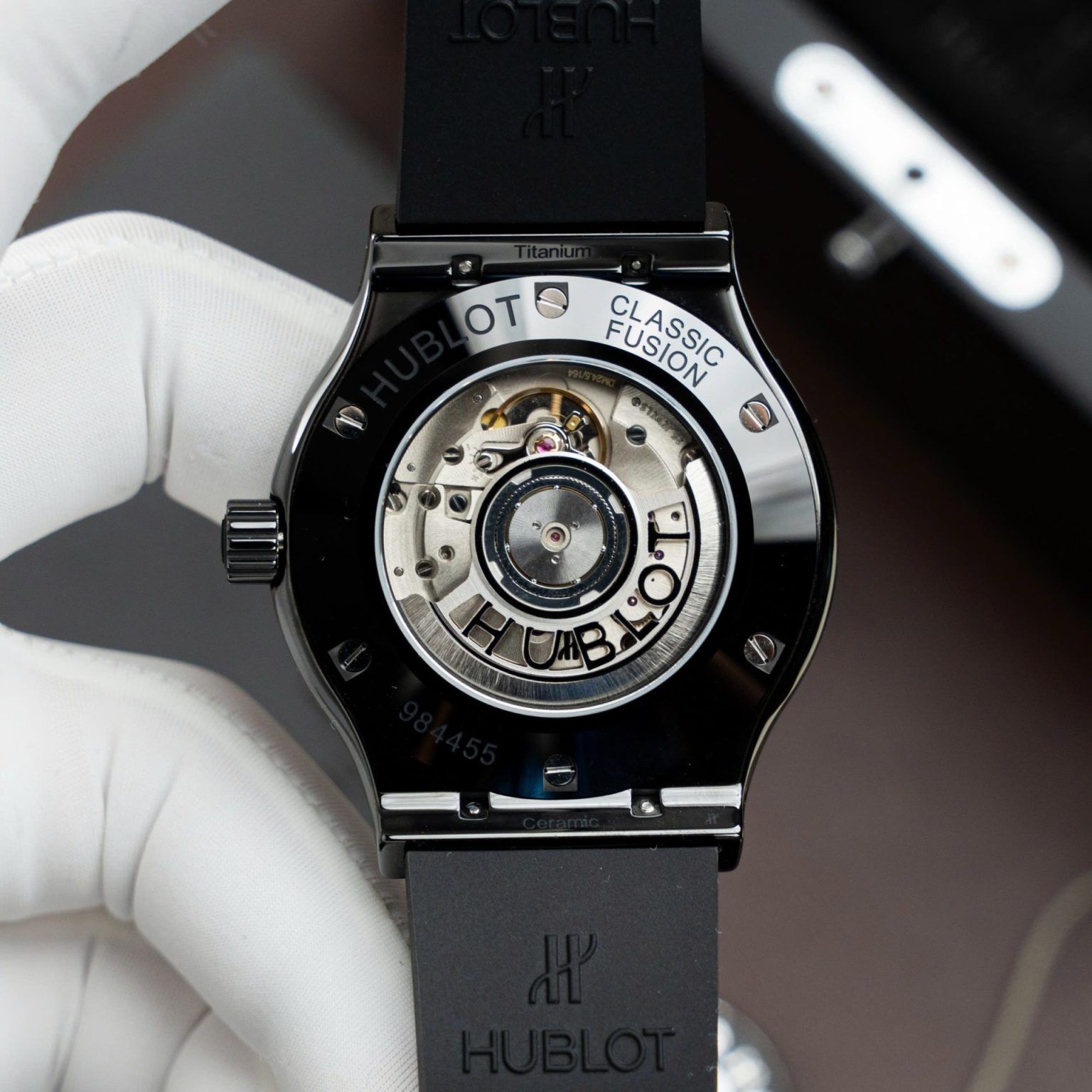 Hublot Classic Fusion Swiss 1:1 Grade Replica Watch Ceramic Black Rubber Strap 42mm - Image 4