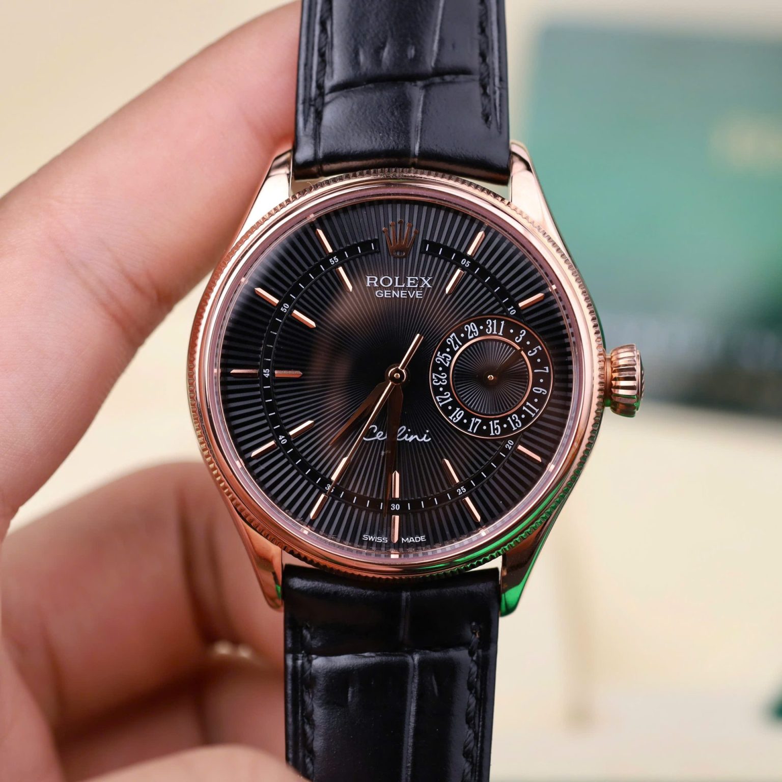 Rolex Cellini 50515 Swiss 1:1 Grade Replica Watch Black Dial 39mm