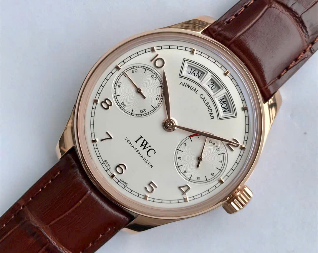 IWC Schaffhausen Annual Calendar 44mm Swiss 1:1 Grade Luxury Watch - Image 3