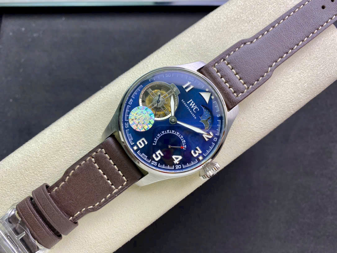 IWC Schaffhausen Tourbillon Moonphase 44mm Swiss 1:1 Grade Watch – Blue Dial