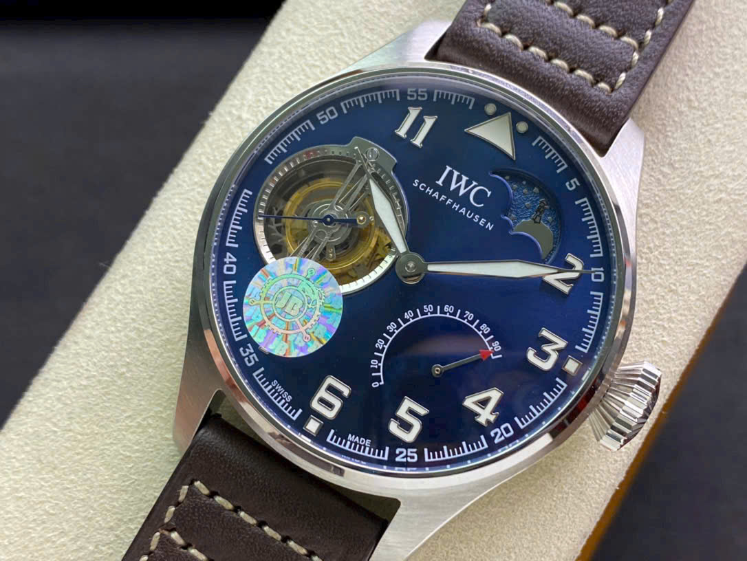 IWC Schaffhausen Tourbillon Moonphase 44mm Swiss 1:1 Grade Watch – Blue Dial - Image 4