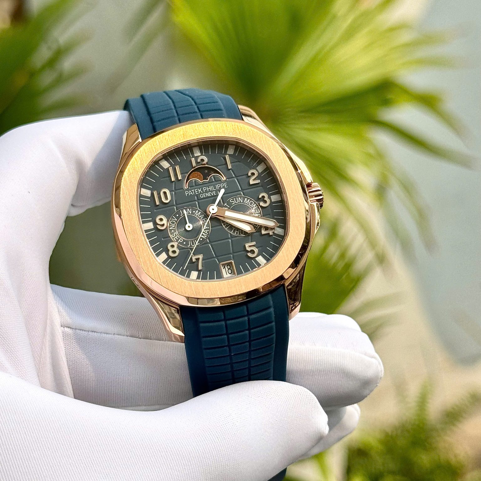 Patek Philippe Aquanaut 5261R 40mm Swiss 1:1 Grade – Blue Dial Rubber Strap - Image 3