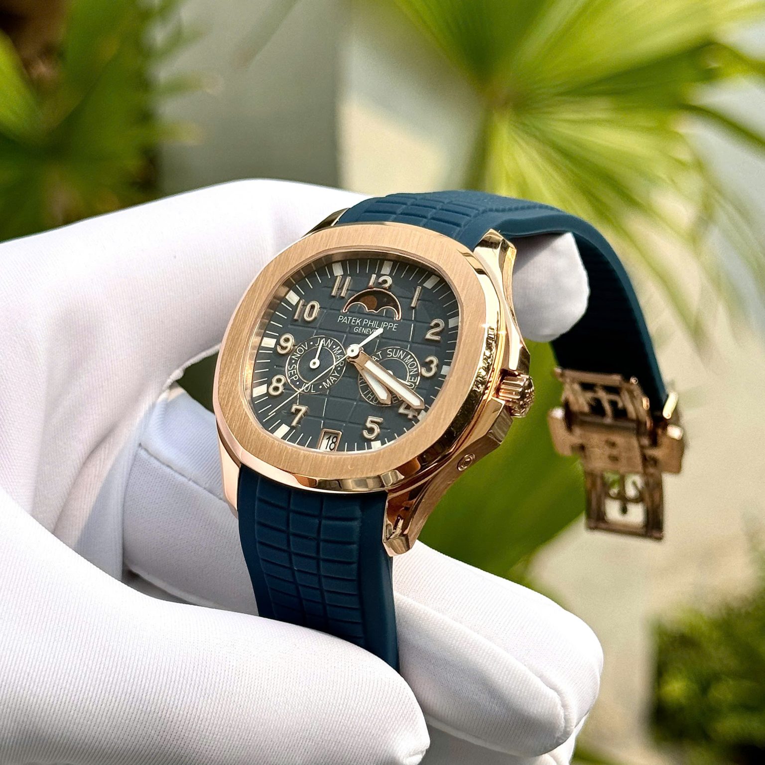 Patek Philippe Aquanaut 5261R 40mm Swiss 1:1 Grade – Blue Dial Rubber Strap - Image 4