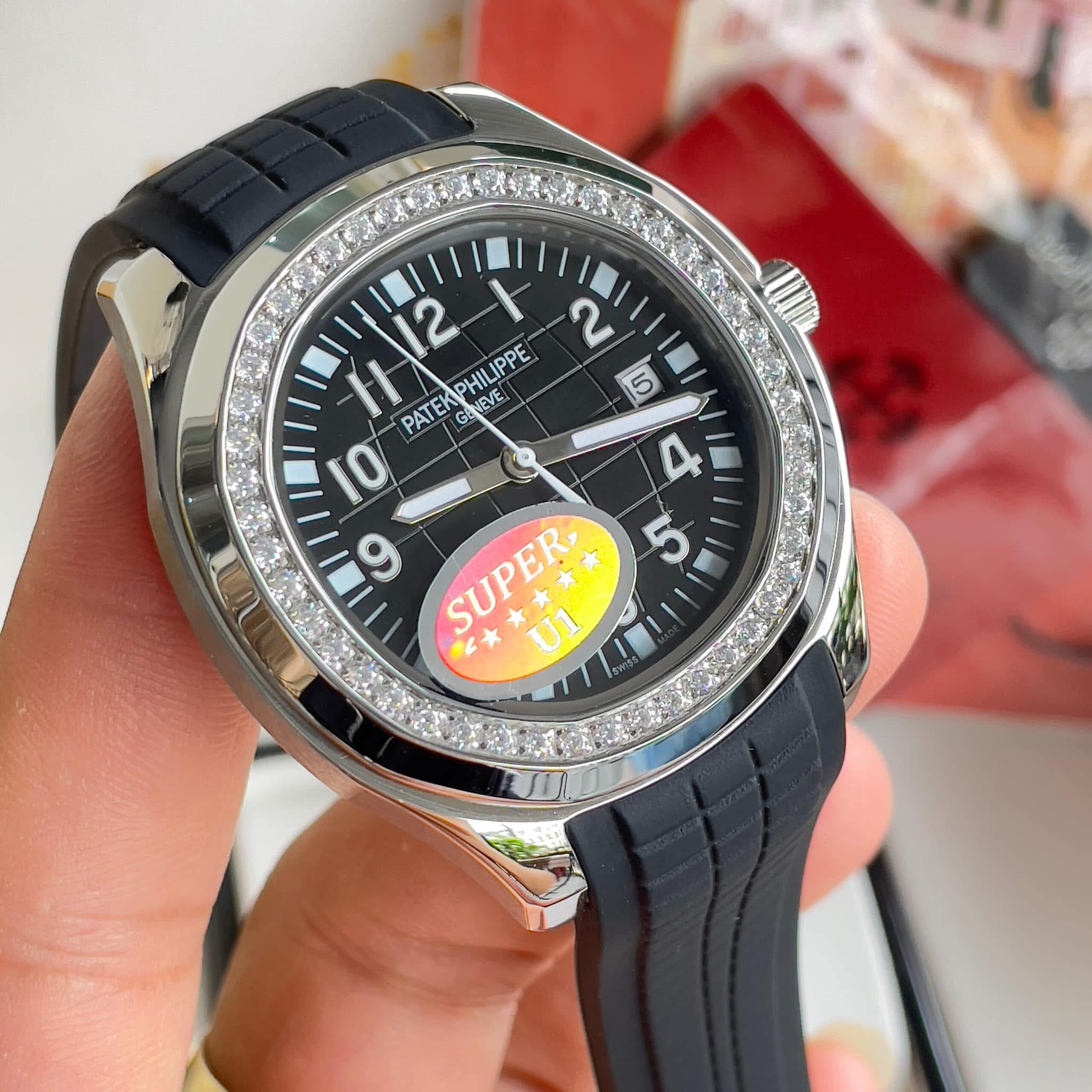 Patek Philippe Aquanaut Luce 5267/200A-001 Euro Grade – Black Dial & Silver Bezel with Stones - Image 3