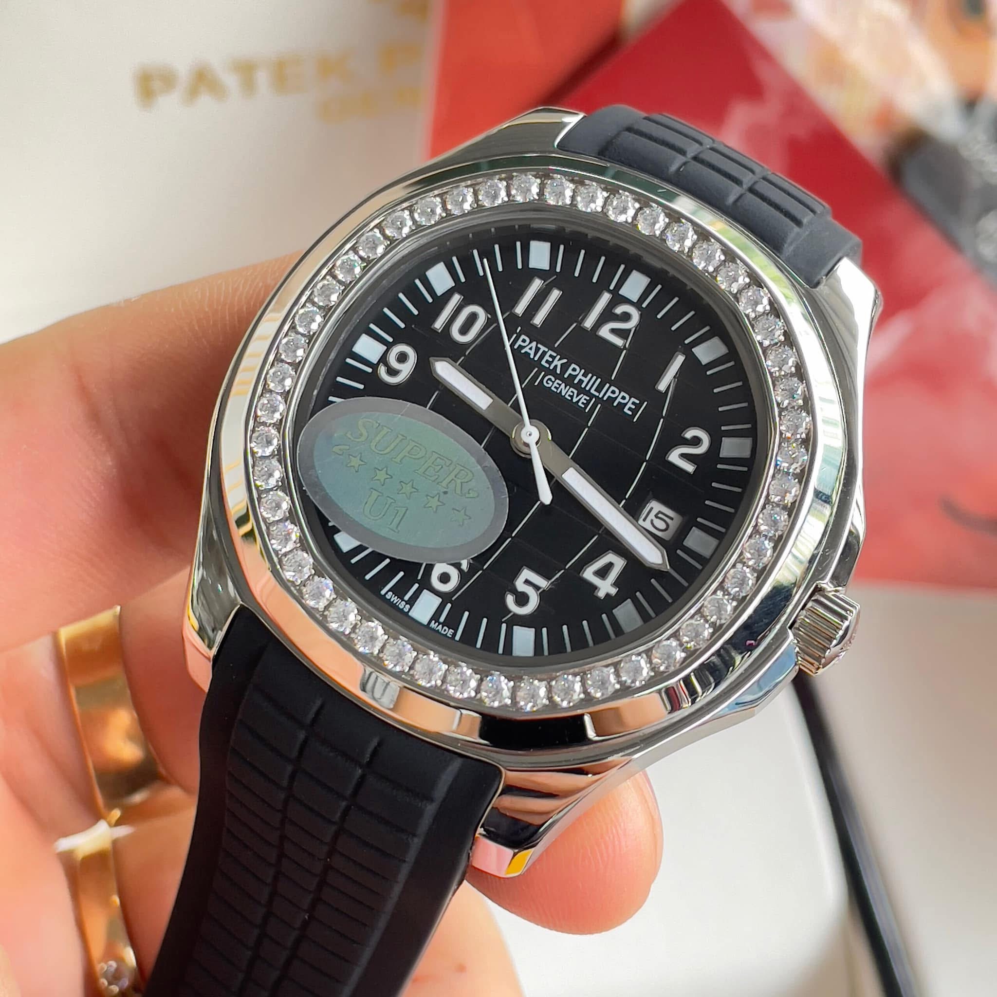 Patek Philippe Aquanaut Luce 5267/200A-001 Euro Grade – Black Dial & Silver Bezel with Stones