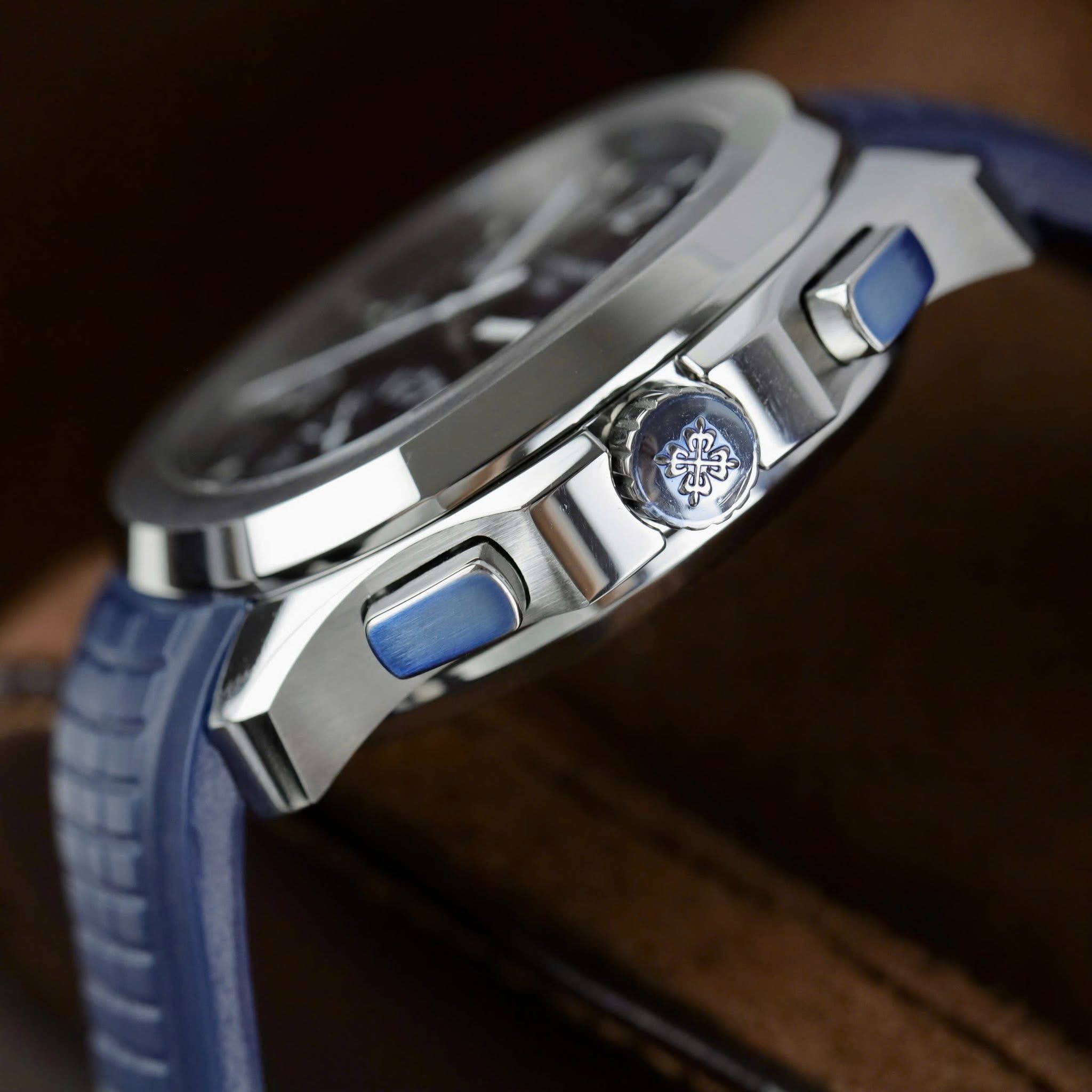 Patek Philippe Aquanaut Chronograph 5968G-001 Euro Grade – Midnight Blue Dial - Image 6