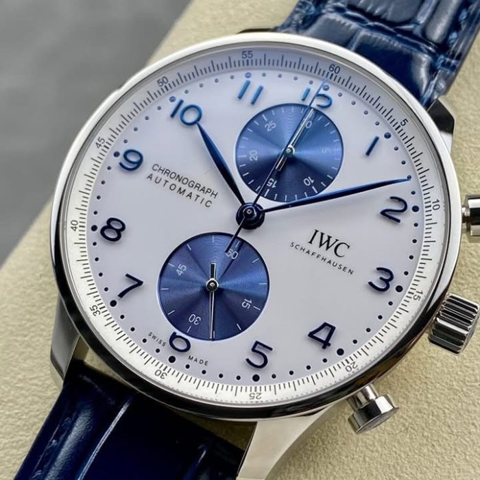 IWC Portugieser Chronograph IW371620 Swiss 1:1 Grade – White Dial & Blue Strap