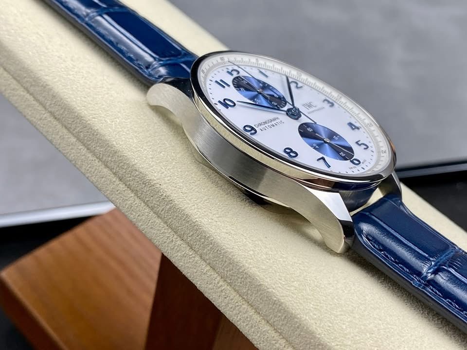 IWC Portugieser Chronograph IW371620 Swiss 1:1 Grade – White Dial & Blue Strap - Image 4