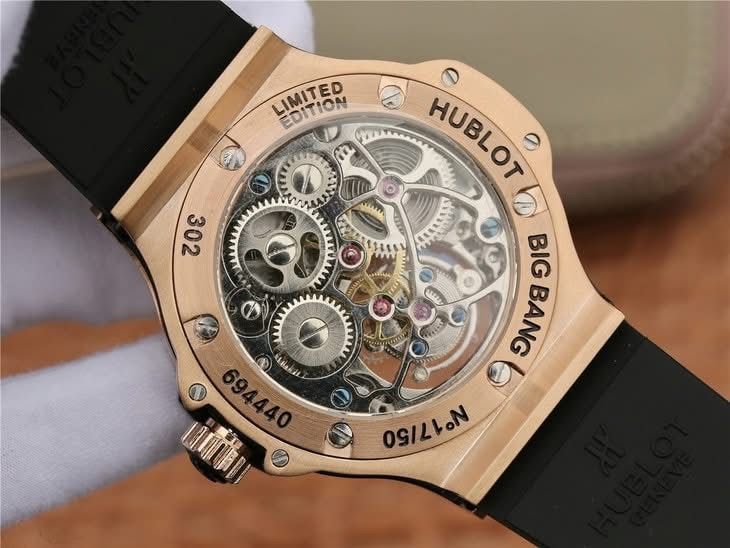 Hublot Big Bang Tourbillon Swiss 1:1 Grade – Blue Dial & Rose Gold Tone with Diamond Bezel - Image 3