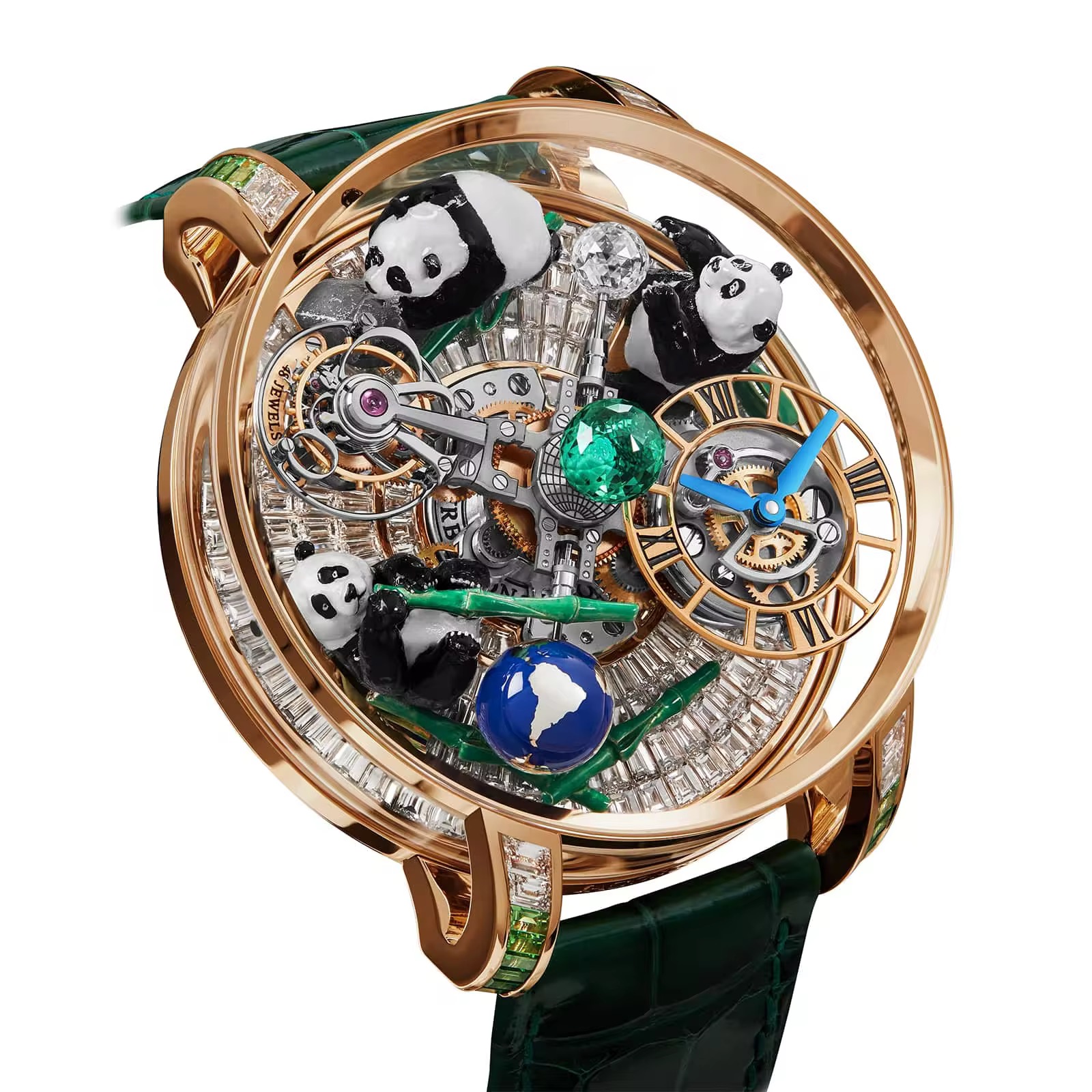 Jacob & Co. Astronomia Art Panda Baguette – Swiss 1:1 Grade Watch, Rose Gold with Diamond Case & Panda Sculptures - Image 4