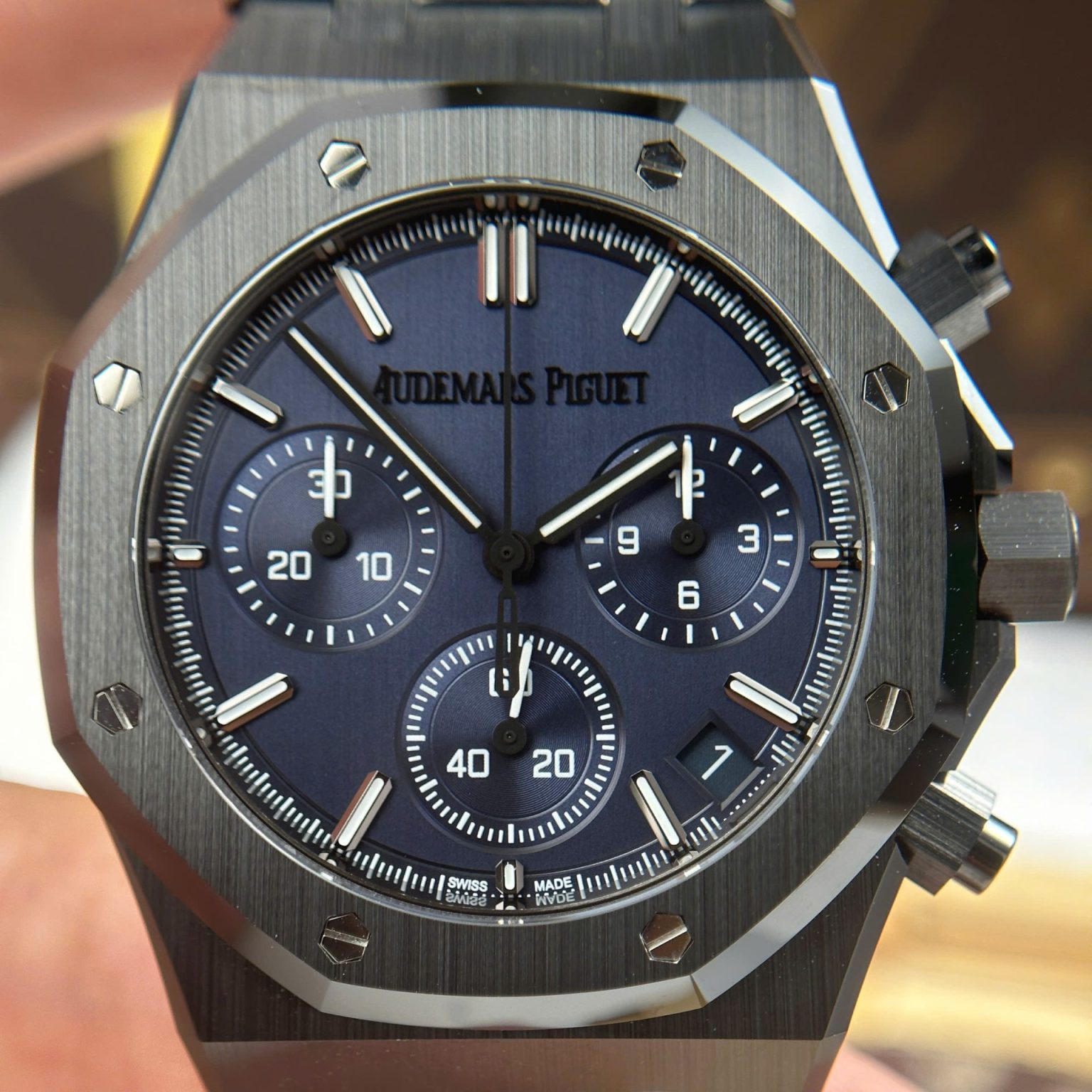 Audemars Piguet Royal Oak Chronograph 26240 Black Ceramic Charcoal Blue Dial 41mm Swiss 1:1 Grade Luxury Watch - Image 4