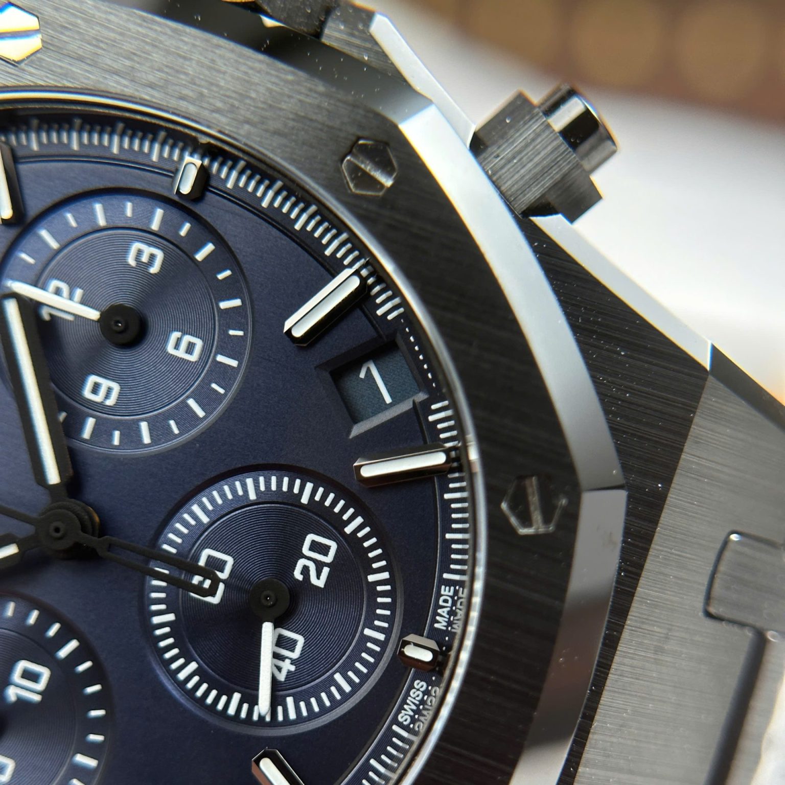 Audemars Piguet Royal Oak Chronograph 26240 Black Ceramic Charcoal Blue Dial 41mm Swiss 1:1 Grade Luxury Watch - Image 7