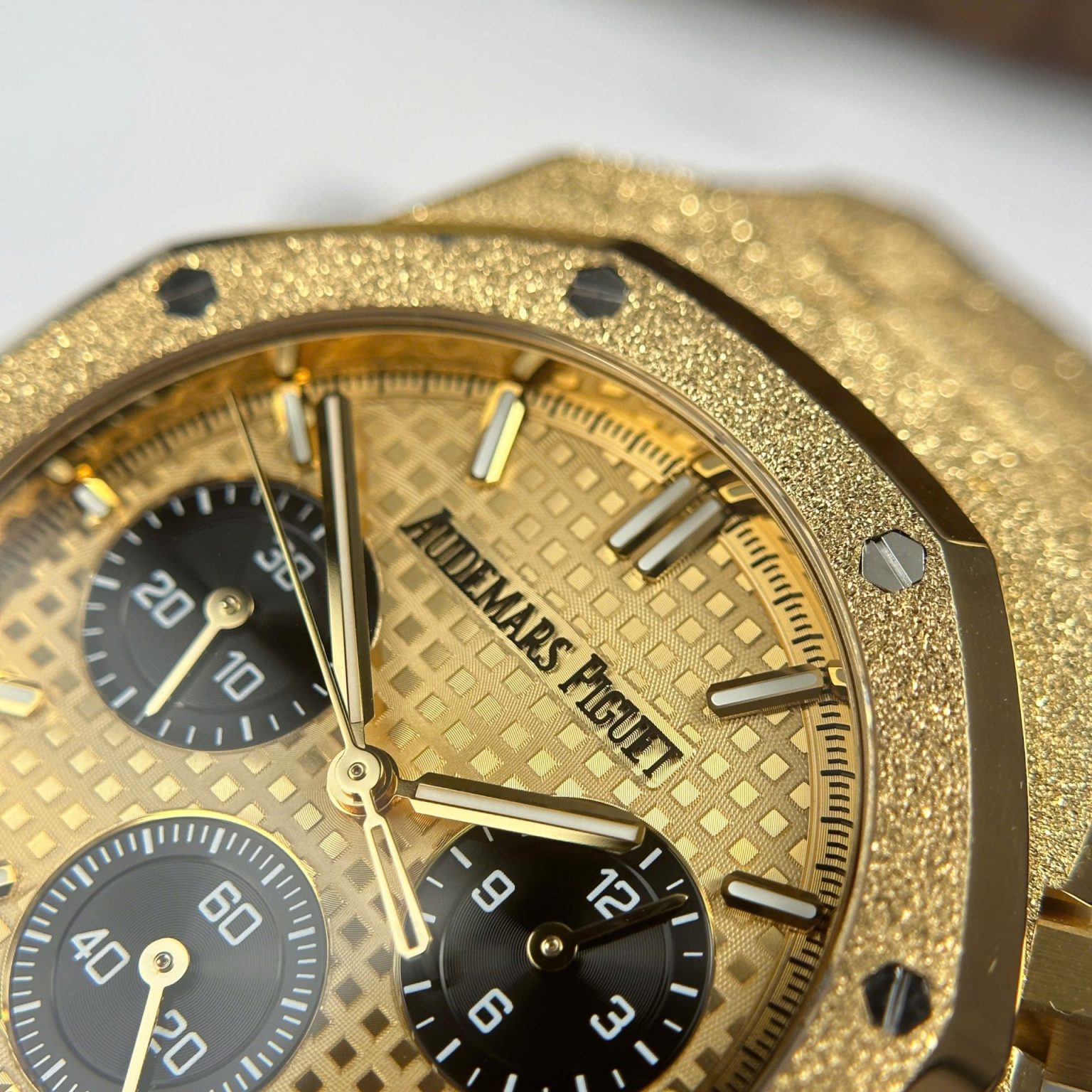 Audemars Piguet Royal Oak Chronograph 26240 Frosted Gold Yellow Dial 41mm Swiss 1:1 Grade Luxury Watch - Image 6