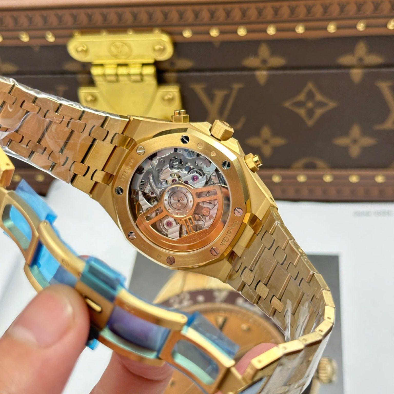 Audemars Piguet Royal Oak Chronograph 26240 Frosted Gold Yellow Dial 41mm Swiss 1:1 Grade Luxury Watch - Image 8