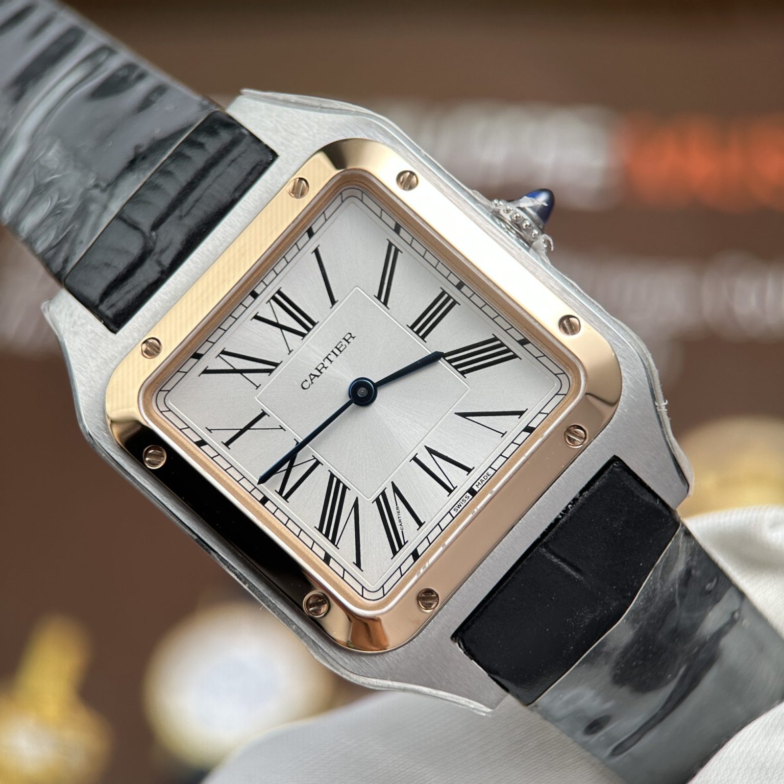 Cartier Santos Dumont Large Model White Dial 43.5×31.4mm Swiss 1:1 Grade Luxury Watch - Image 4