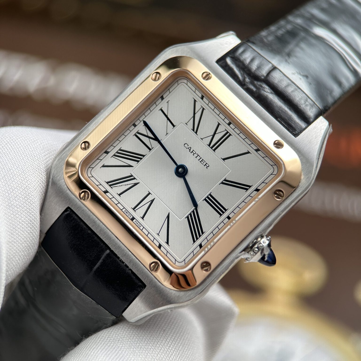 Cartier Santos Dumont Large Model White Dial 43.5×31.4mm Swiss 1:1 Grade Luxury Watch